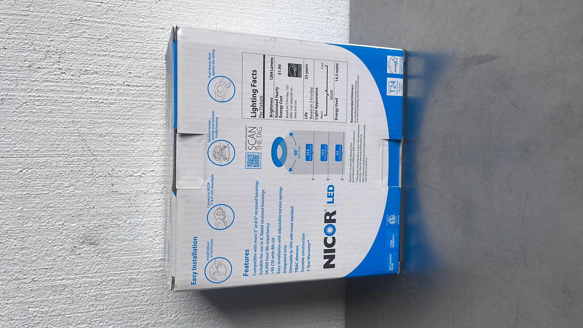 Photo 1 of NICOR LED DCR56 RECESSED DOWNLIGHT 10.3 WATTS 5/6 INCH