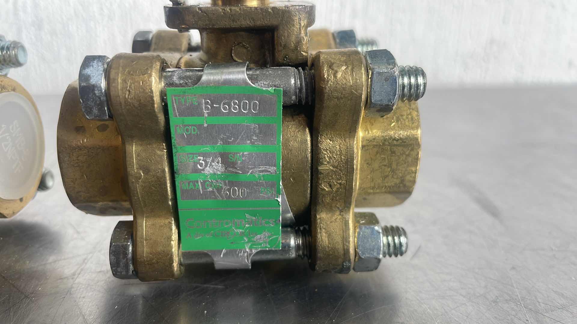 Photo 1 of CONTROMATICS B-6800 3/4" NPT 600 PSI BRASS BALL VALVE LC