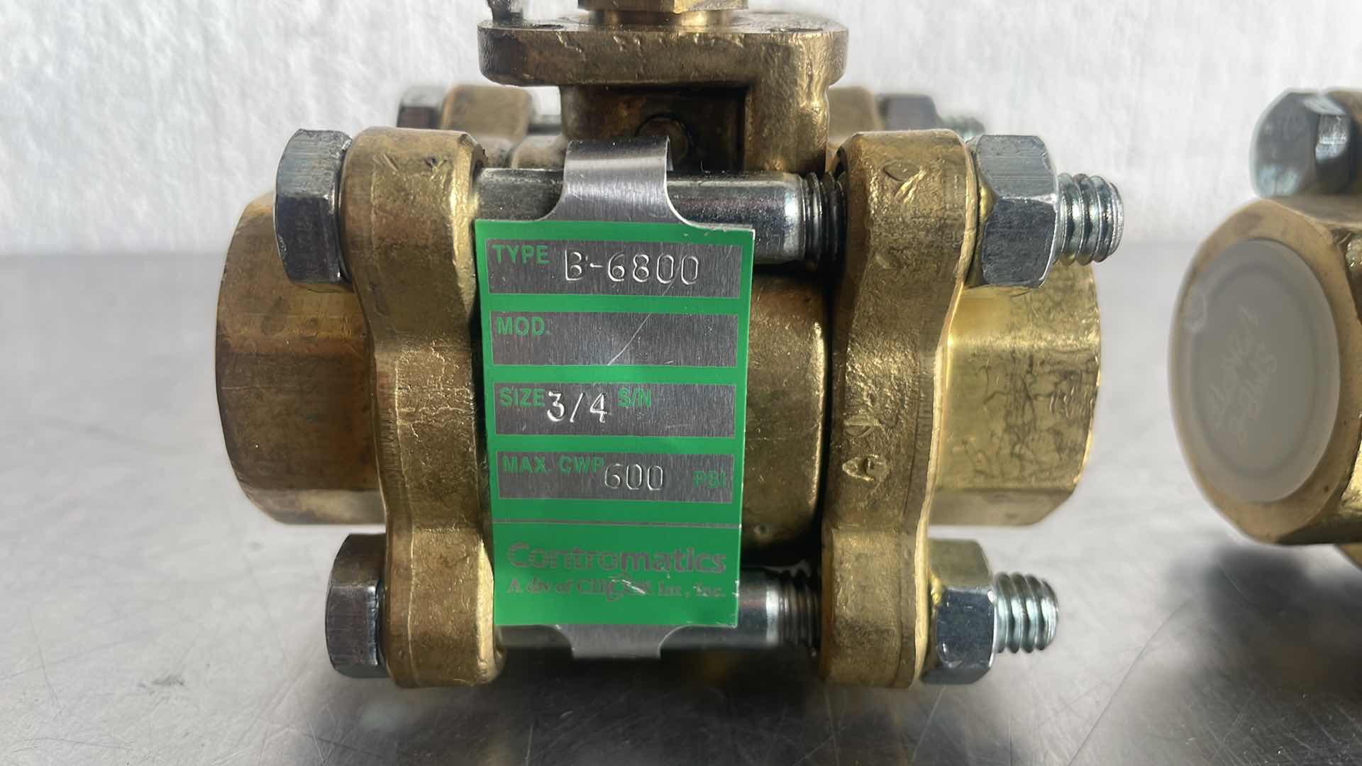 Photo 1 of CONTROMATICS B-6800 3/4" NPT 600 PSI BRASS BALL VALVE LC