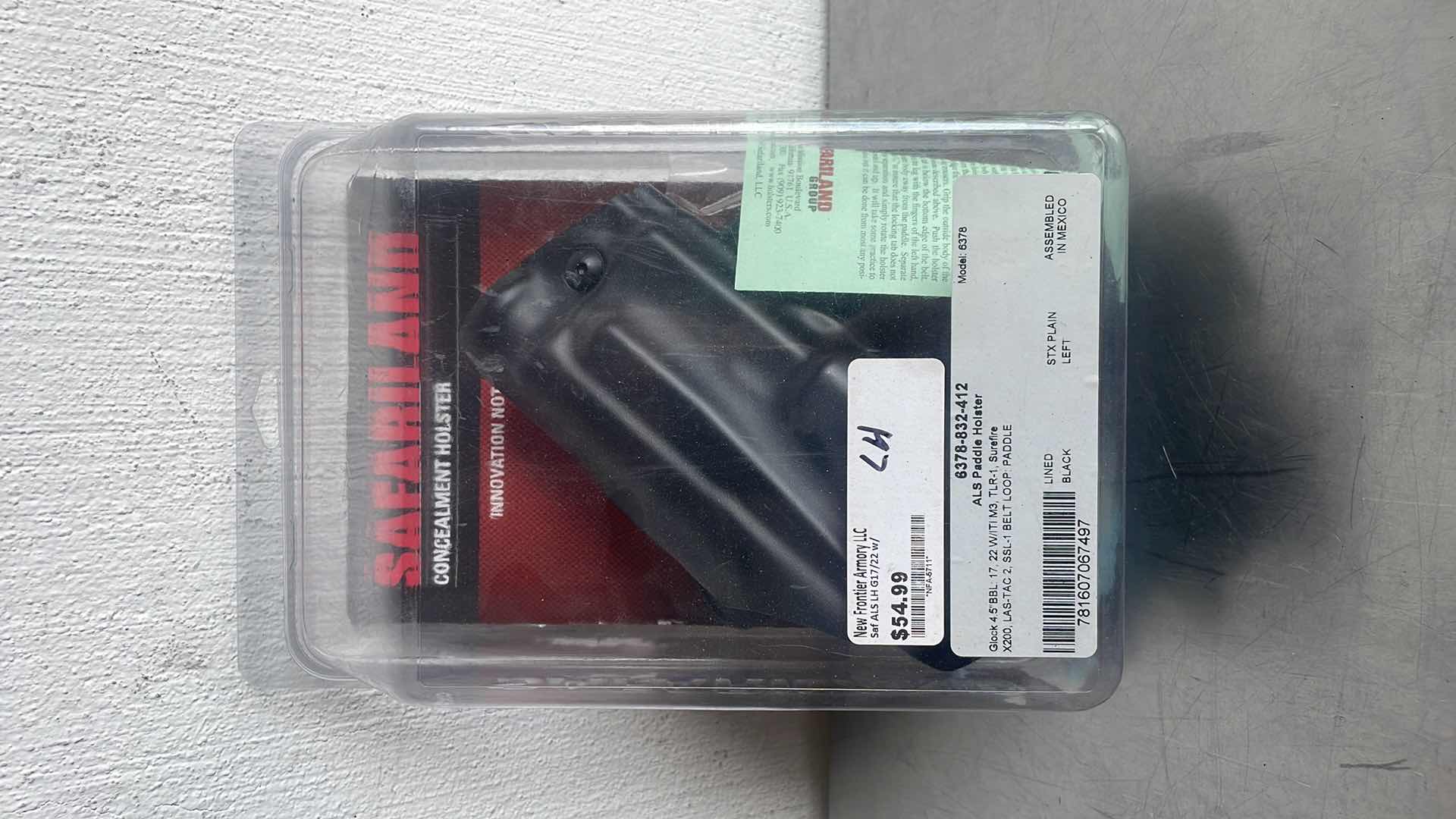 Photo 1 of SAFARILAND 6378-832-412 ALS PADDLE HOLSTER, BLACK, GLOCK 17 / 22 LEFT HAND