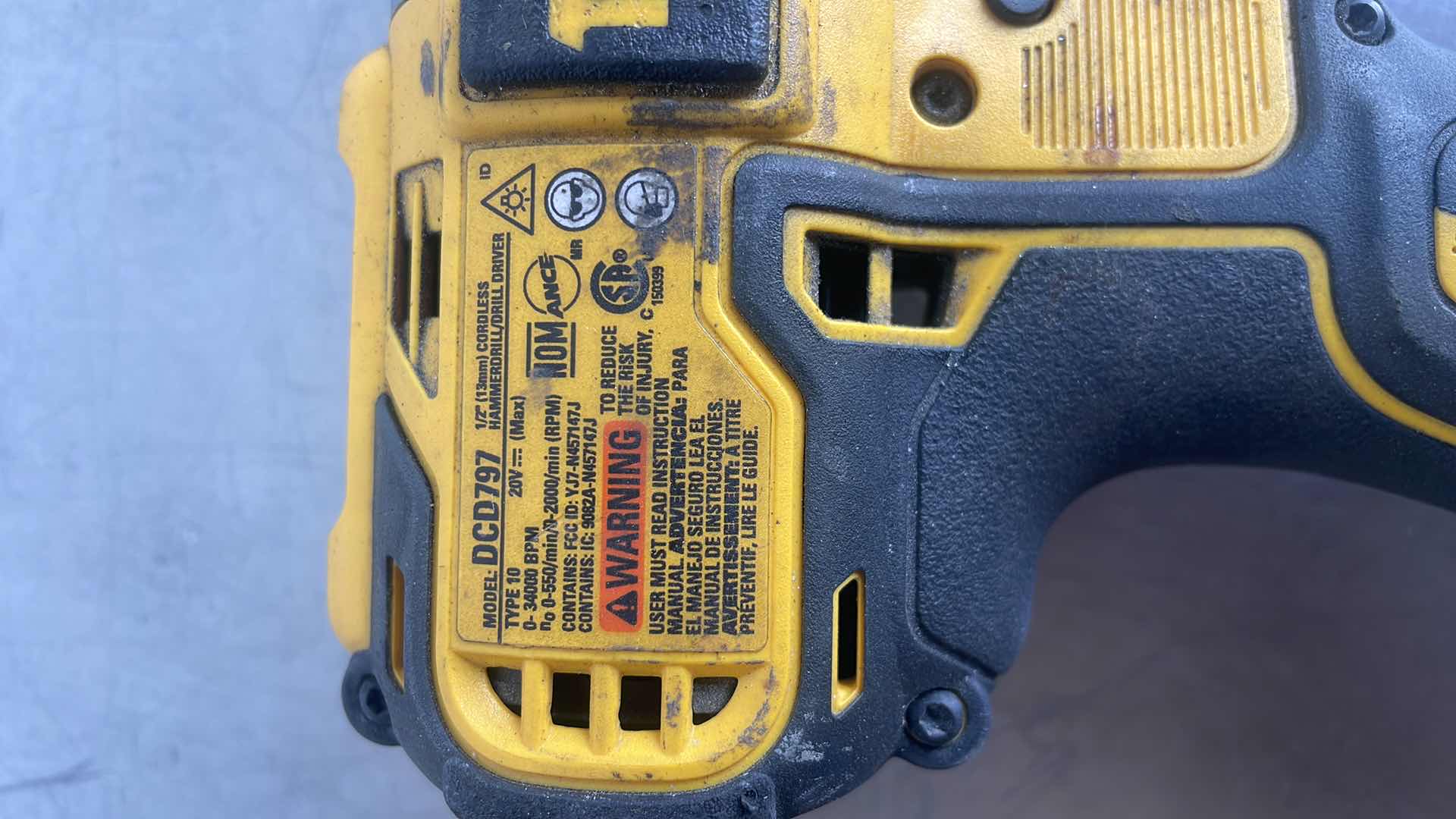 Photo 1 of DEWALT 1/2” CORDLESS HAMMERDRILL/ DRIVER DCD797 20V