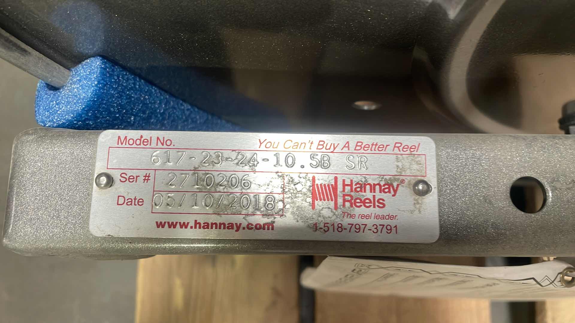 Photo 1 of HANNAY REELS MODEL N617-23-24-10.5B SERIES N600 LIVE HOSE REEL