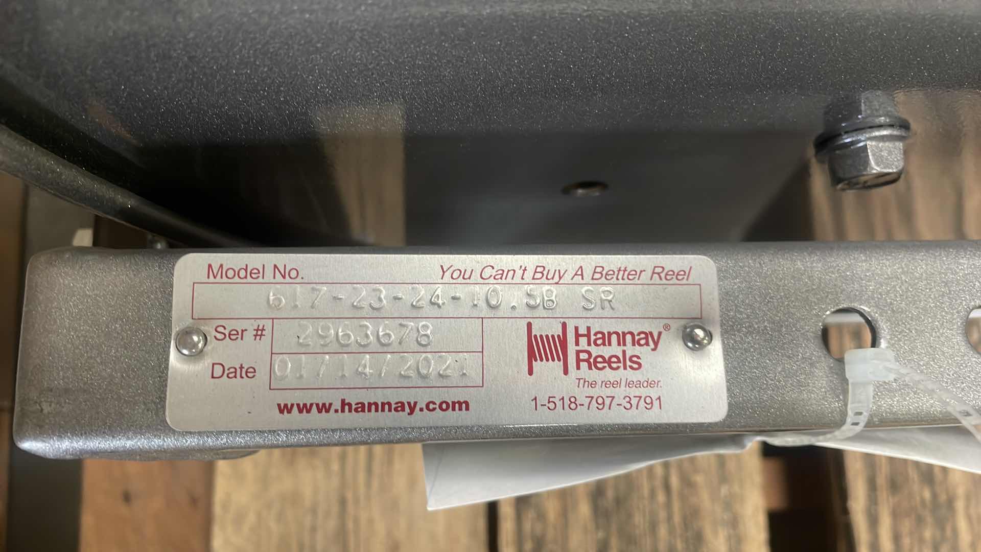 Photo 1 of HANNAY REELS MODEL N617-23-24-10.5B SERIES N600 LIVE HOSE REEL