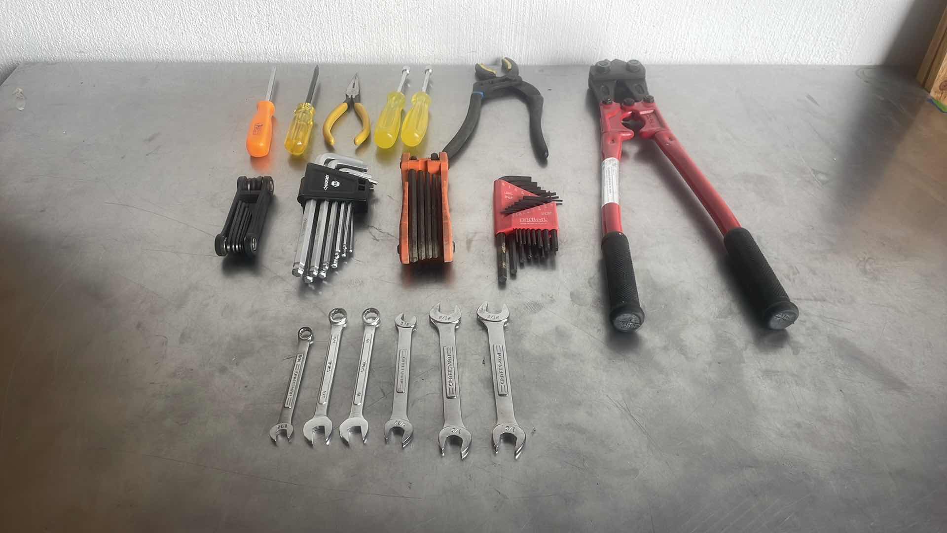 Photo 1 of MISC TOOLS ALLEN KEYS, 16” BOLT CUTTERS, WRENCHES