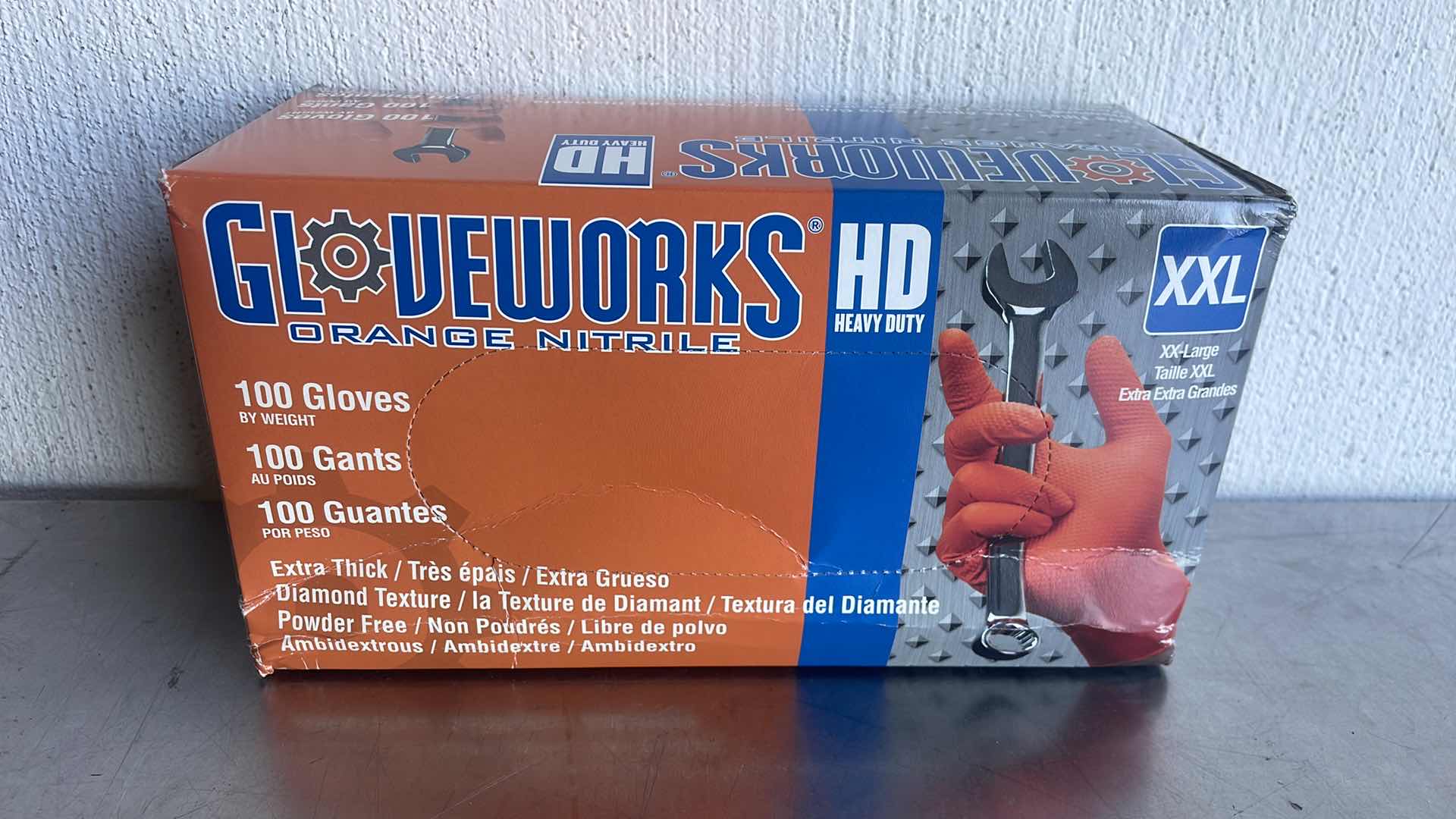Photo 1 of GLOVEWORKS HD ORANGE NITRILE GLOVES XXL
