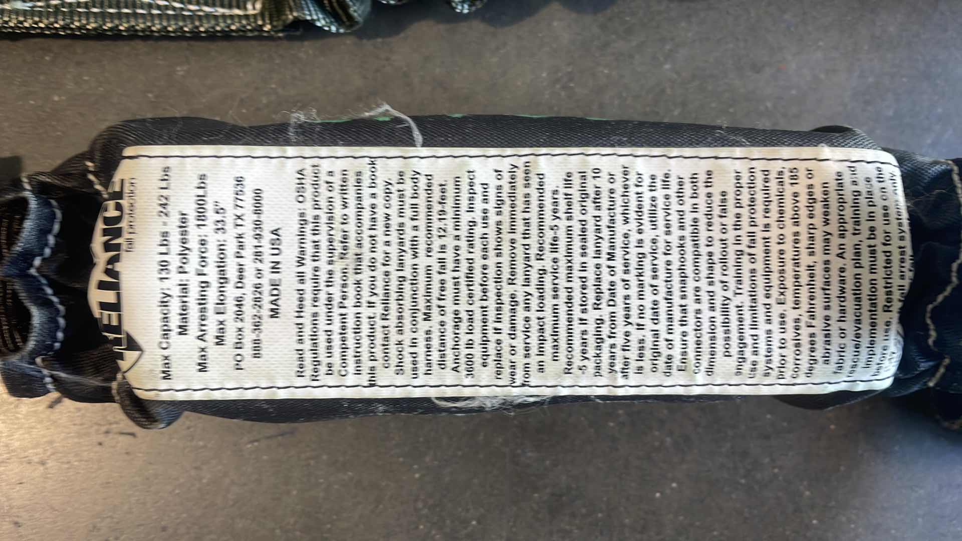 Photo 1 of RELIANCE FALL PROTECTION #741900
SHOCK ABSORBING LANYARD