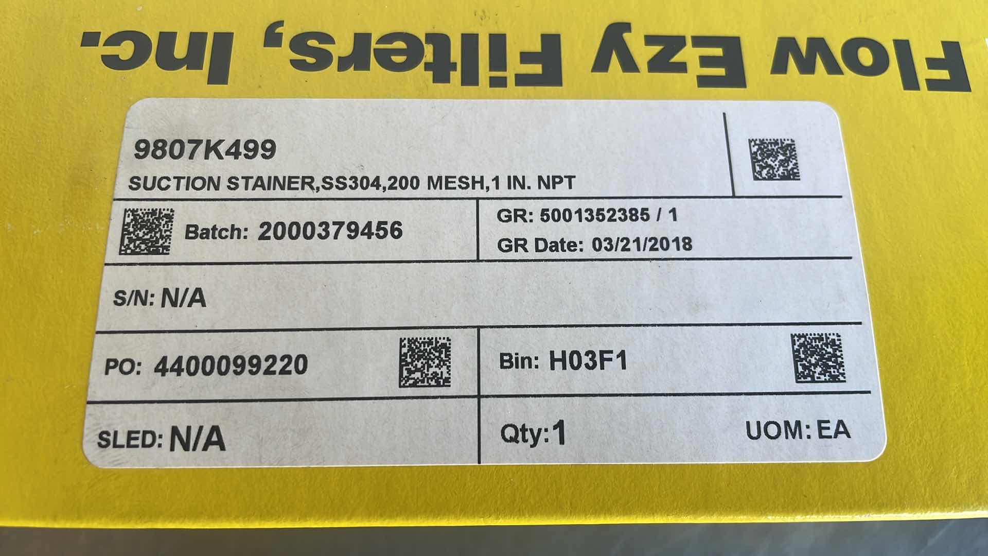 Photo 1 of FLOW EZY FILTER P20-1-200 ALUM