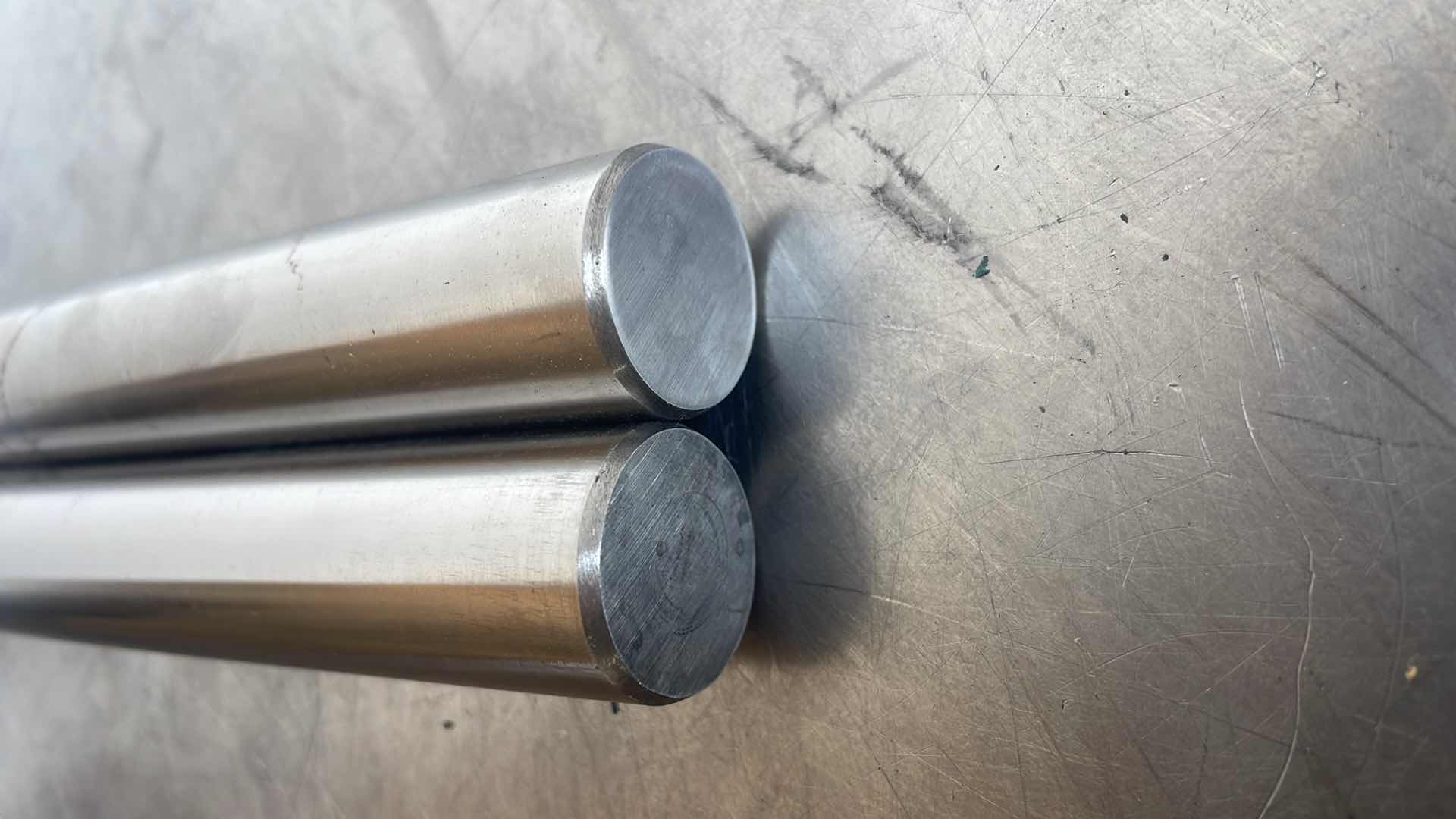 Photo 1 of CHROME PLATED STEEL ROD - 1" DIA X 24" LENGTH SHAFT, 1045 STEEL BAR 2 PCS