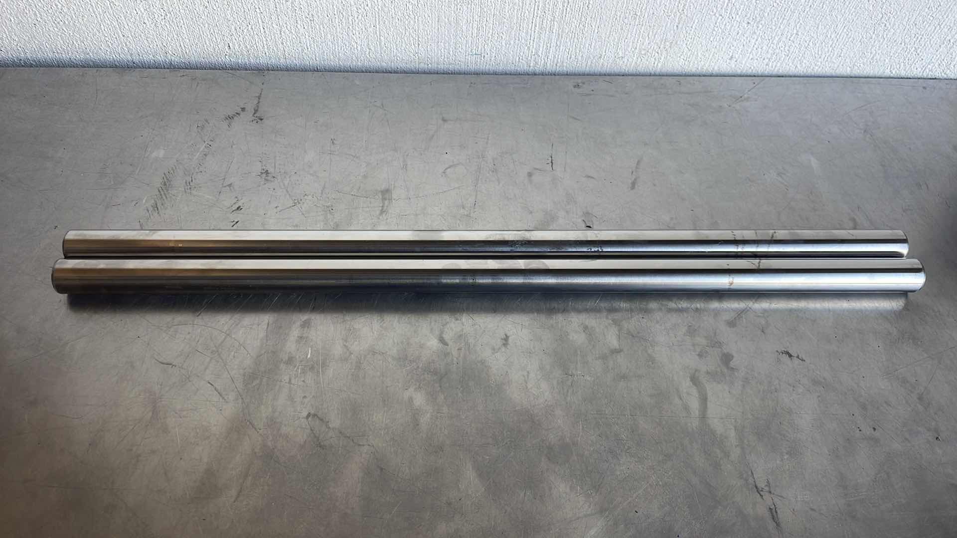 Photo 1 of CHROME PLATED STEEL ROD - 1" DIA X 24" LENGTH SHAFT, 1045 STEEL BAR 2 PCS