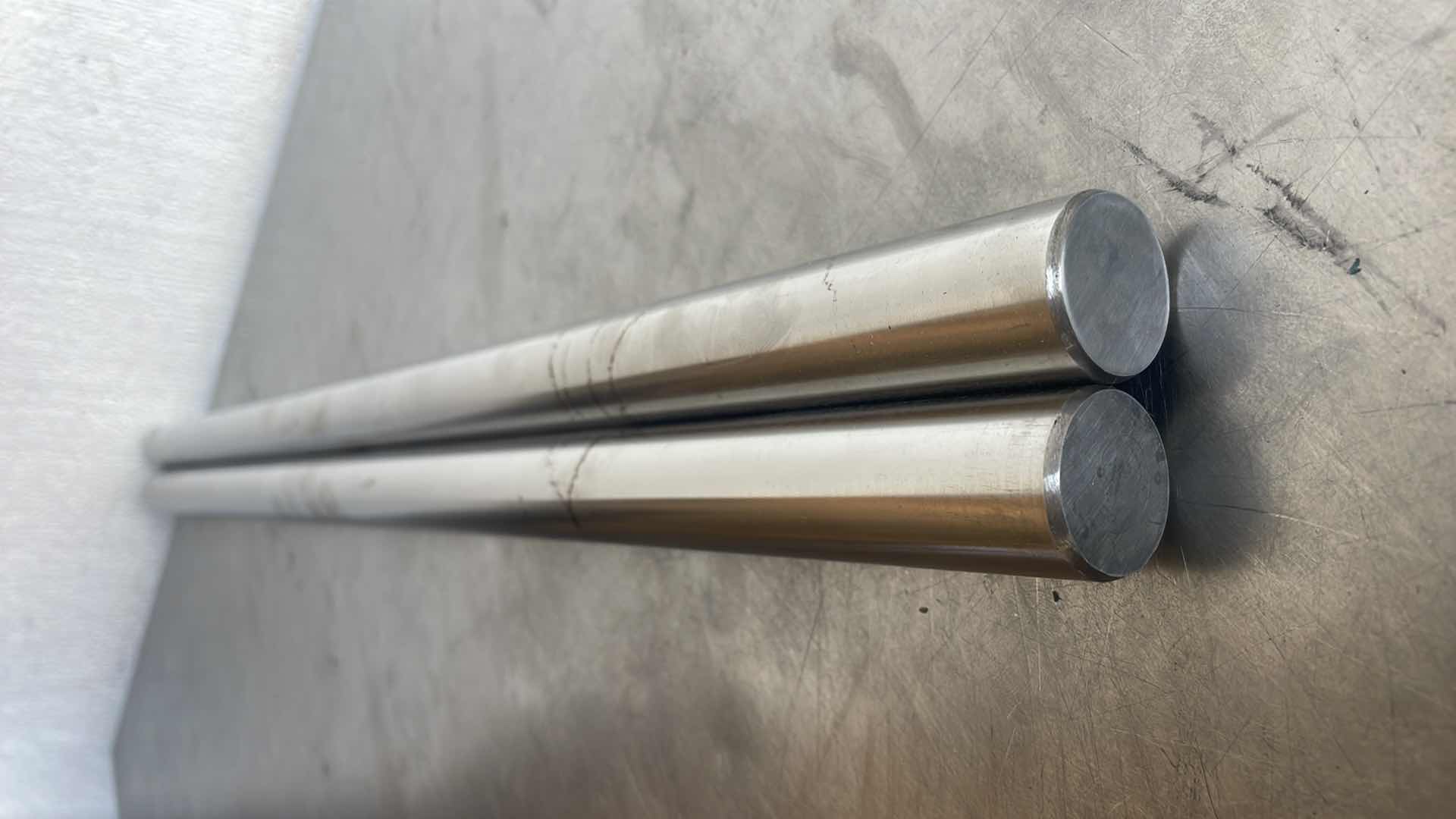 Photo 1 of CHROME PLATED STEEL ROD - 1" DIA X 24" LENGTH SHAFT, 1045 STEEL BAR 2 PCS