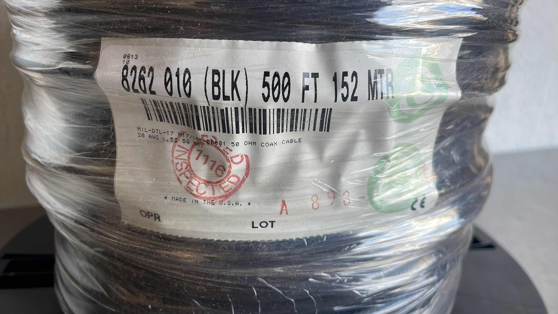 Photo 1 of BELDEN 20AWG 50 OHM COAX CABLE 500FT