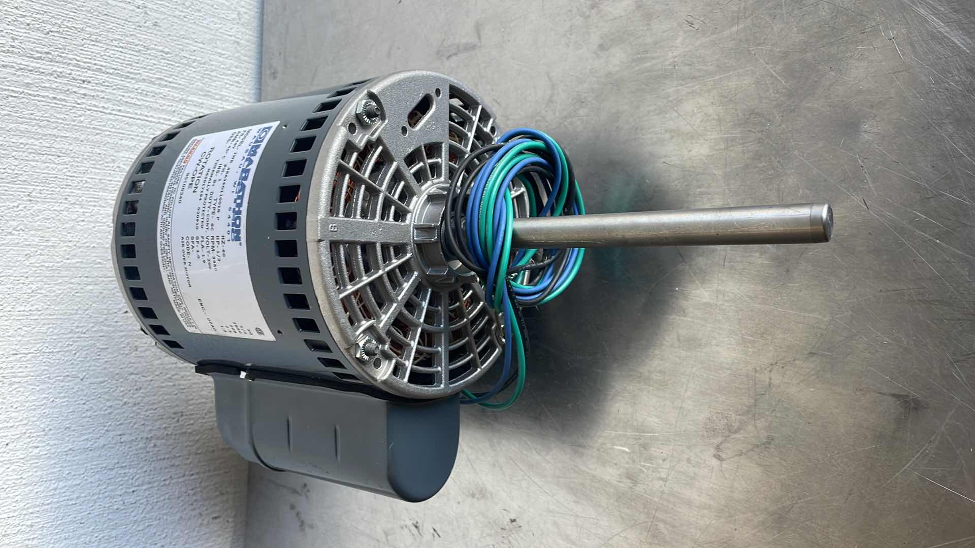 Photo 1 of MARATHON ELECTRIC  HVAC 1/3 HP 3450RPM 208V SINGLE PHASE MODEL JWB 48A340110018 P