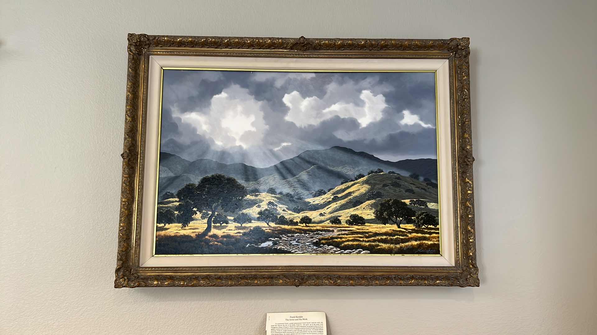 View 3 of VINTAGE ORNATE FRAMED ARTWORK SIGNED BY ARTIST FRANK KEVSKES 43x34
