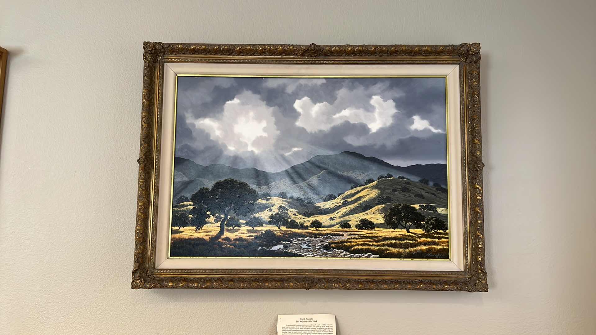 View 1 of VINTAGE ORNATE FRAMED ARTWORK SIGNED BY ARTIST FRANK KEVSKES 43x34