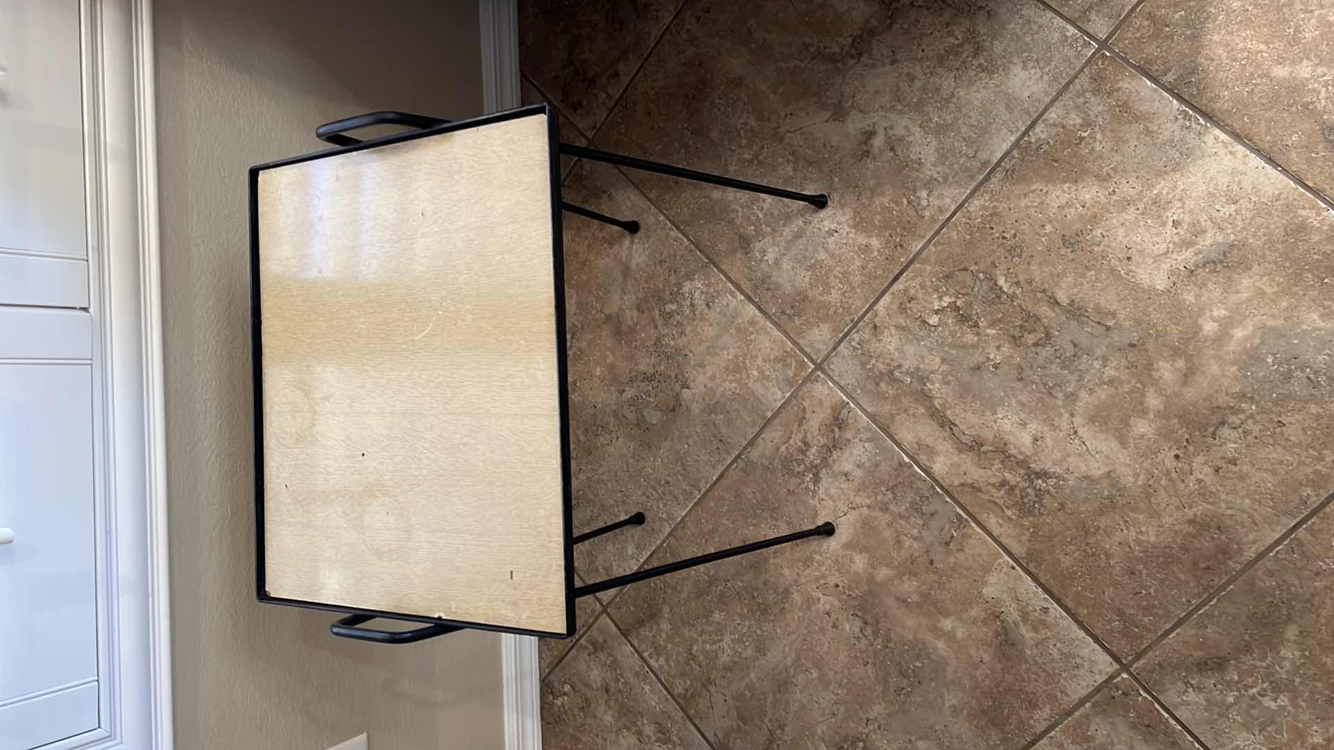 Photo 1 of BLACK METAL SIDE TABLE 16”x 14” H35”