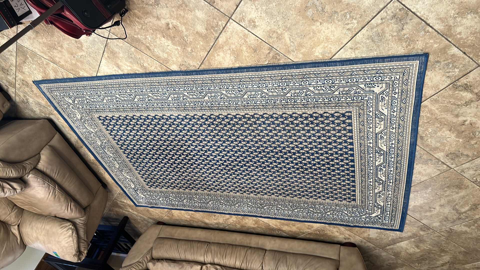 Photo 1 of BLUE W TAN AREA RUG W PAD 5’x8’