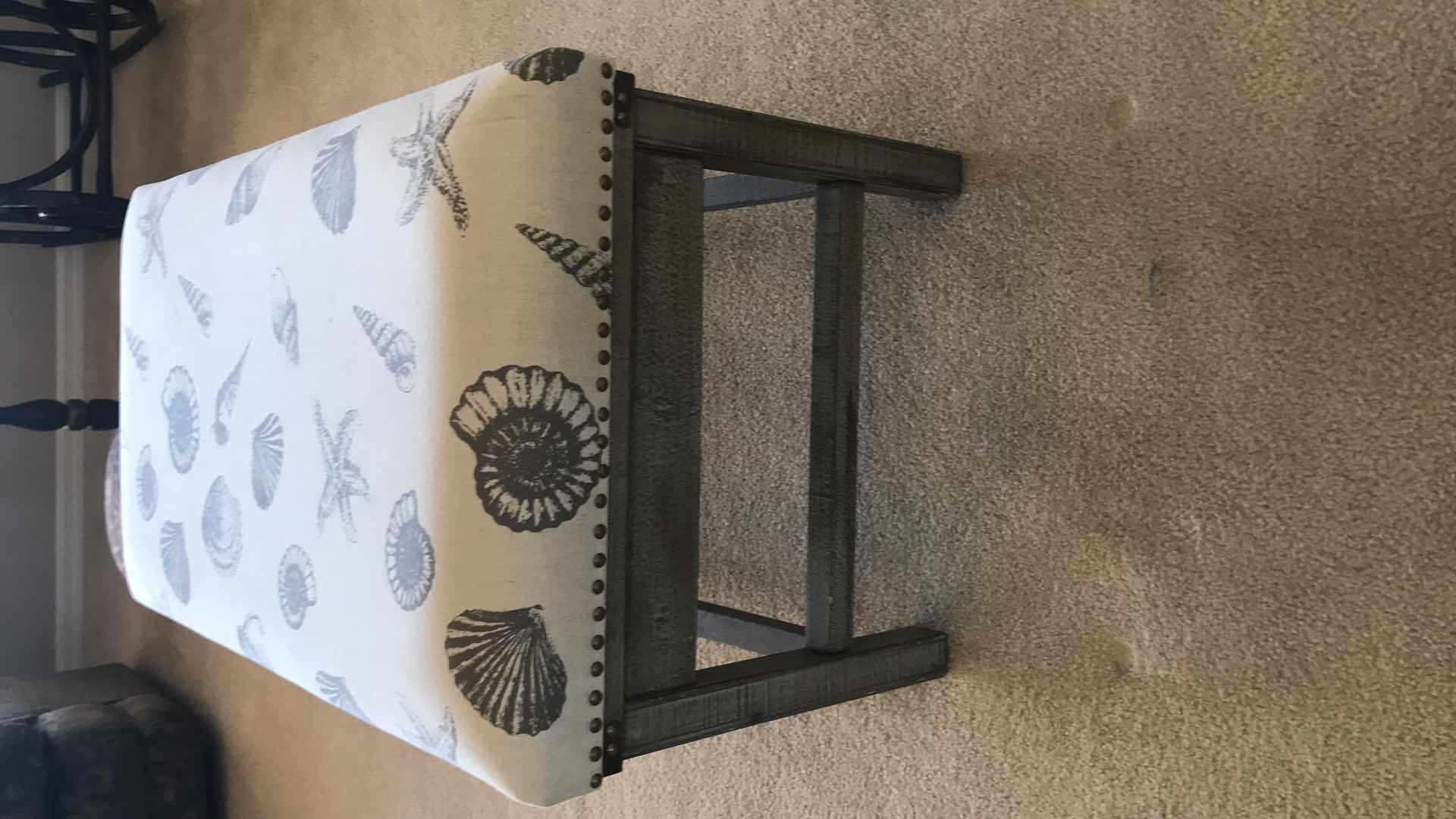 Photo 1 of SEA SHELL FABRIC OTTOMAN 36” X 19” H19”