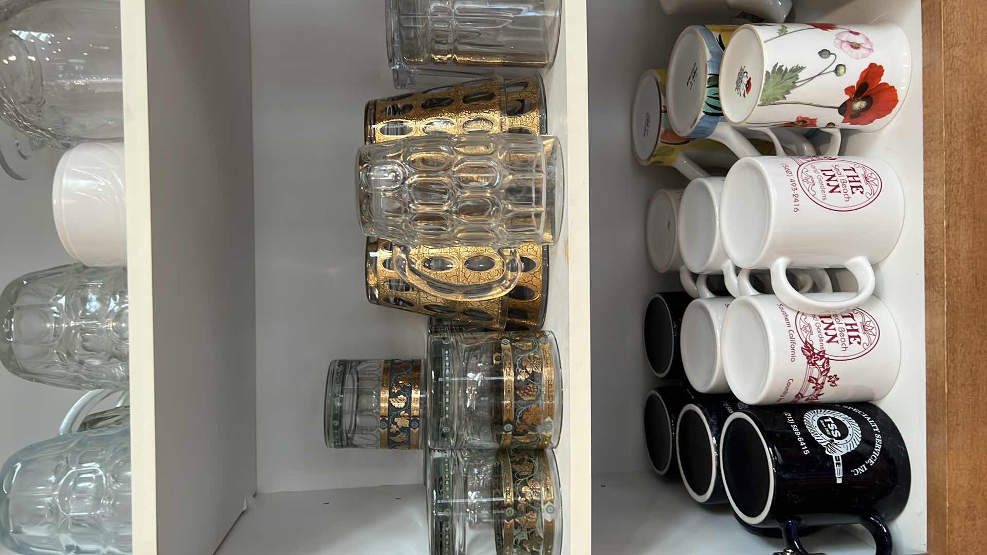 Photo 1 of CONTENTS OF KITCHEN CABINET (GLASSWARE, COFFEE CUPS)