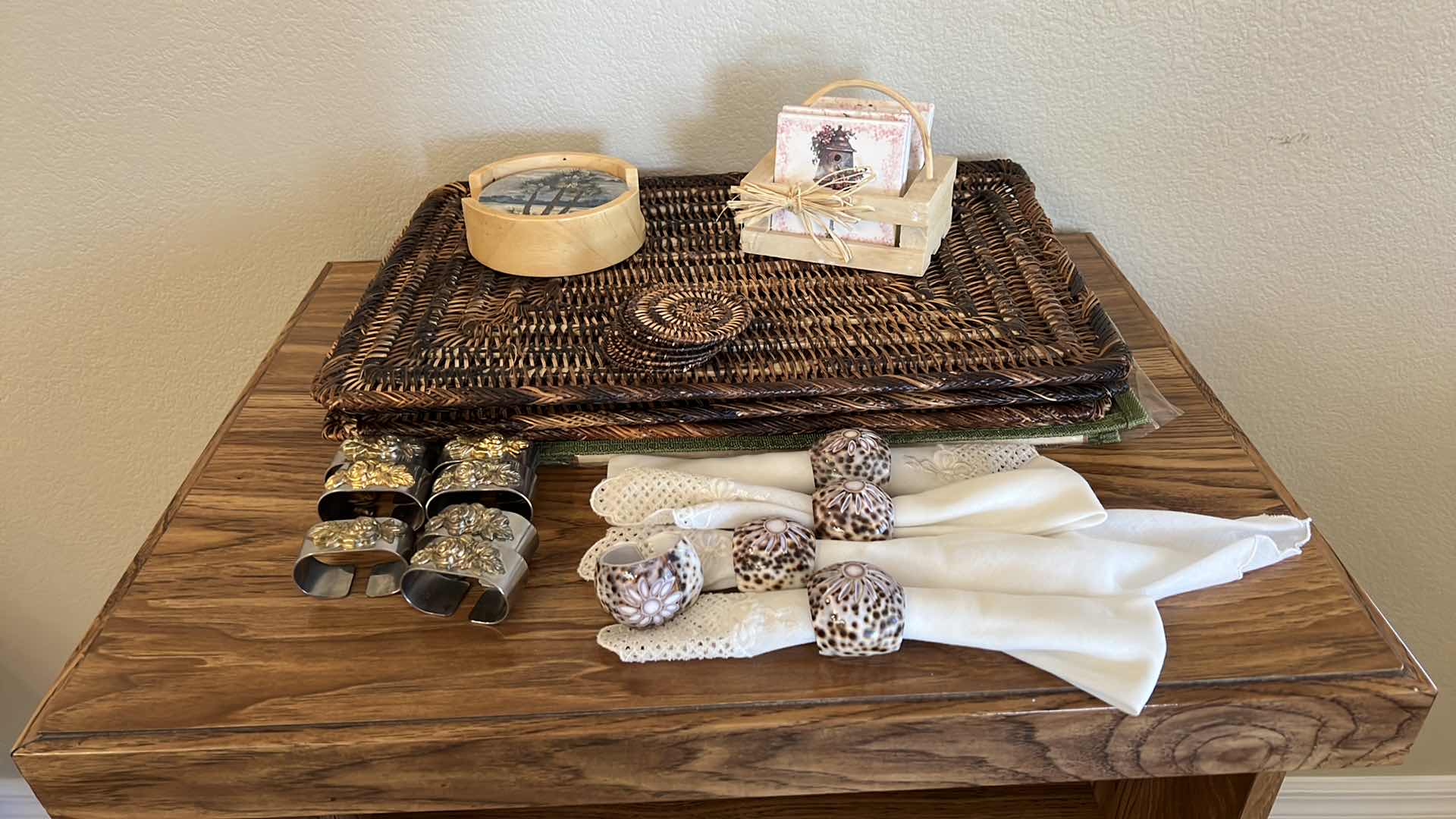 Photo 1 of COASTERS AND NAPKINS W NAPKIN RINGS