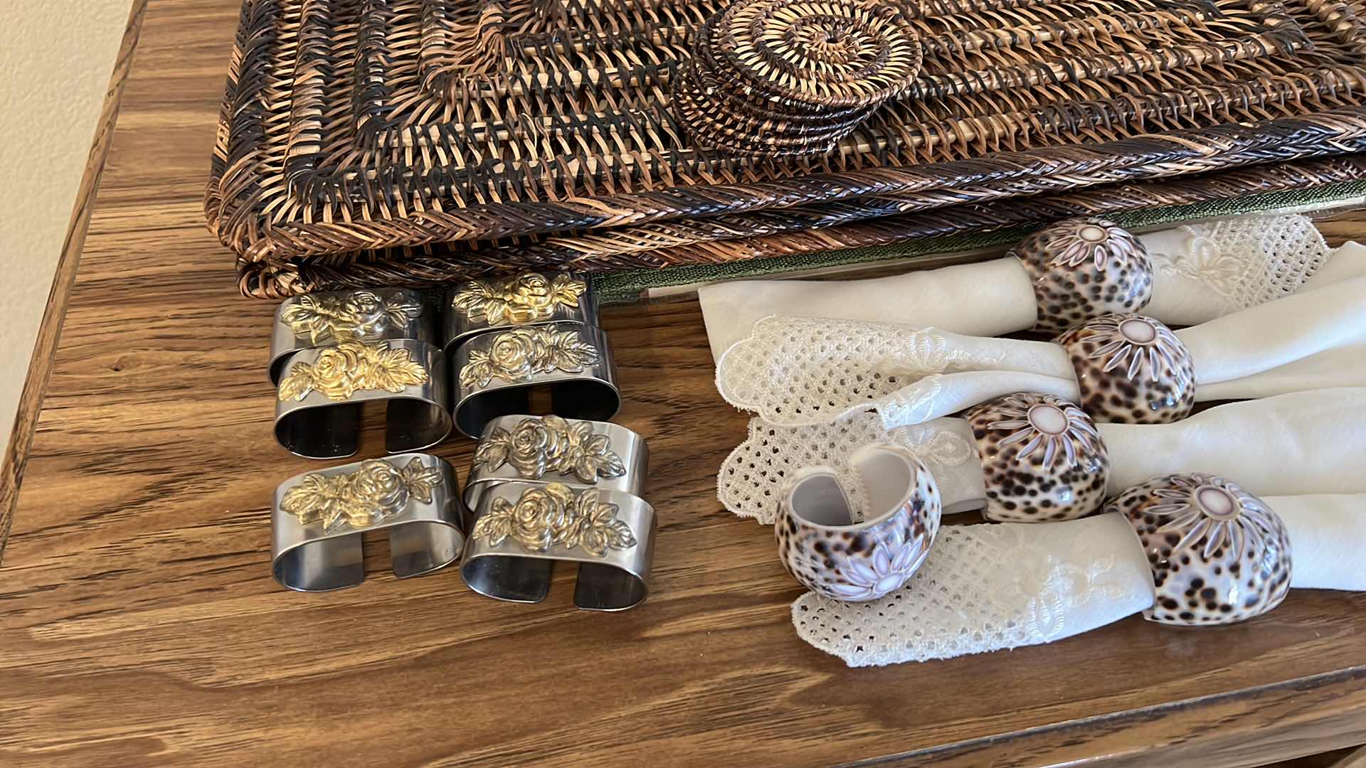 Photo 1 of COASTERS AND NAPKINS W NAPKIN RINGS