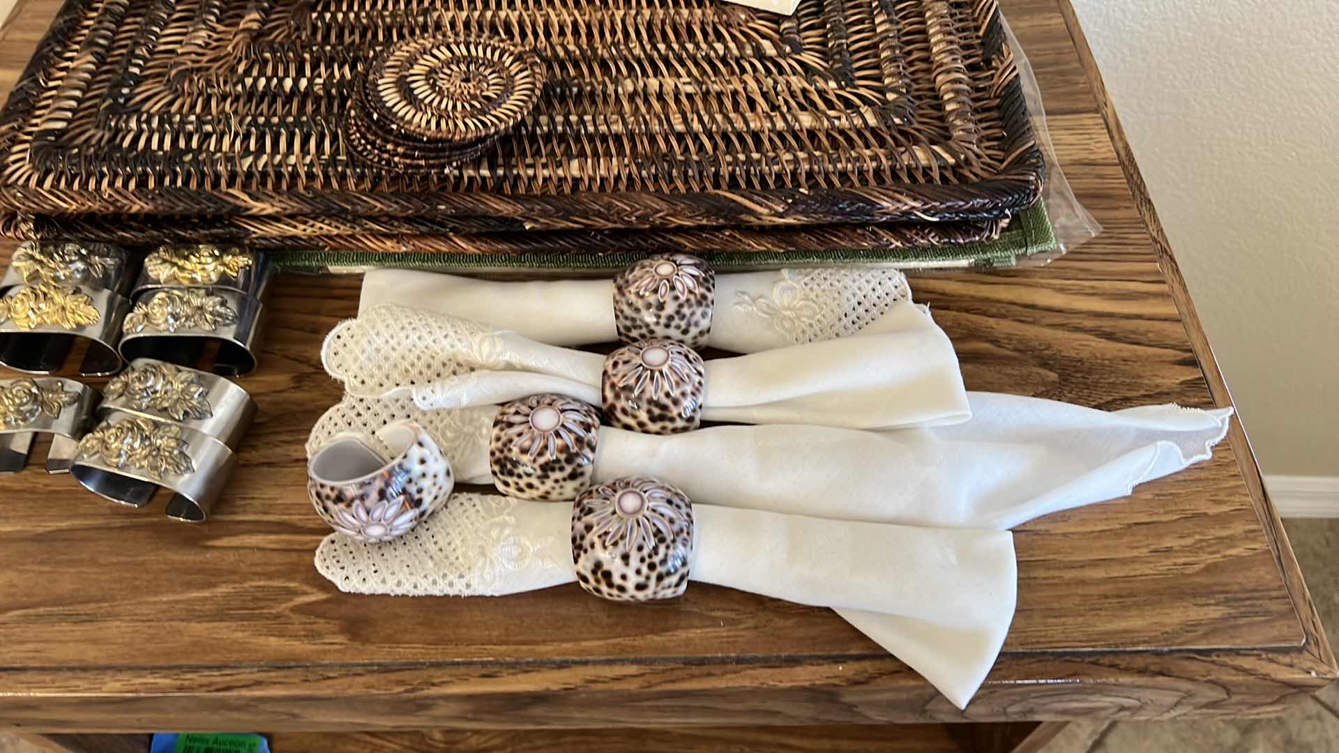 Photo 1 of COASTERS AND NAPKINS W NAPKIN RINGS