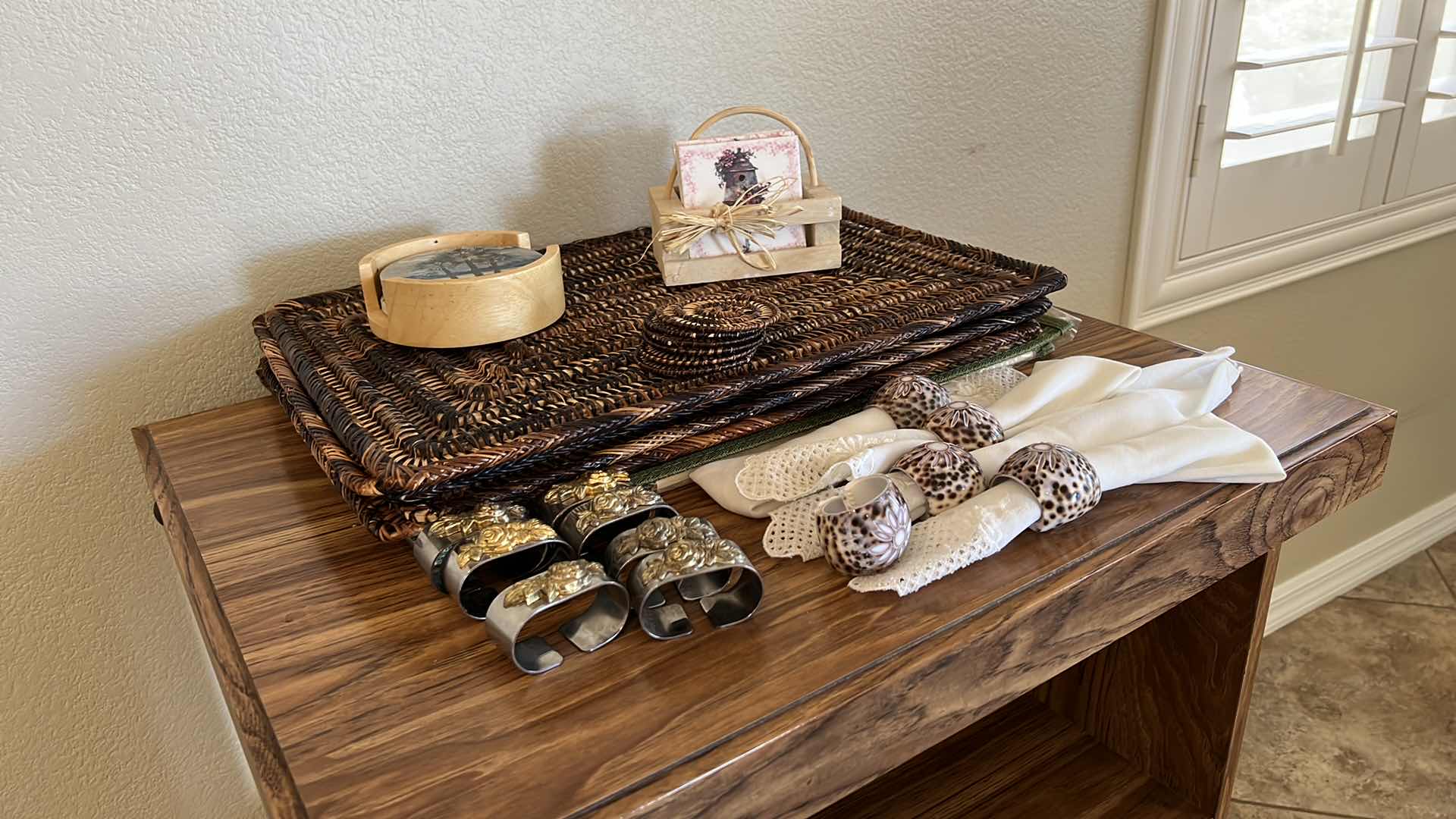 Photo 1 of COASTERS AND NAPKINS W NAPKIN RINGS