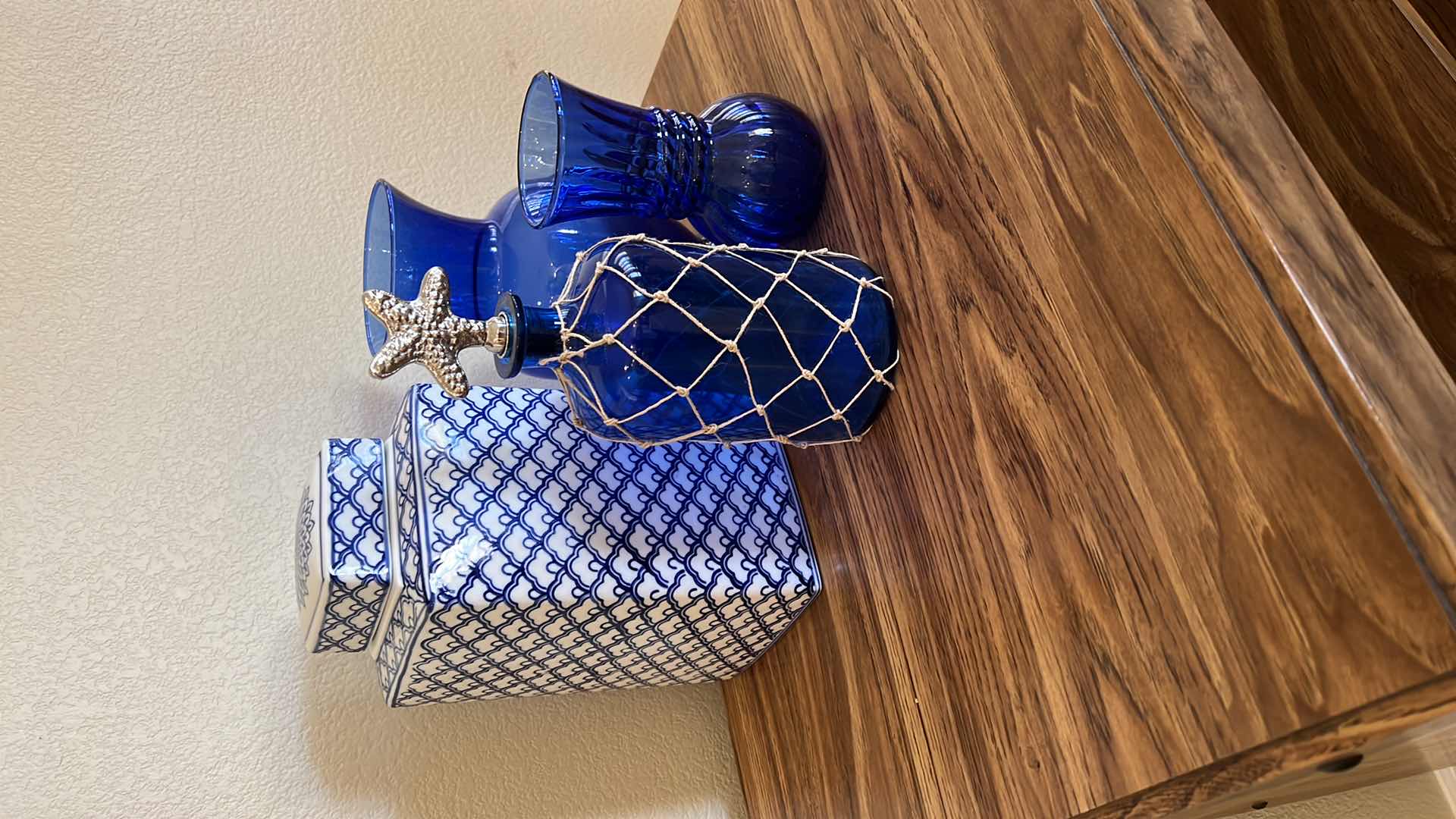 Photo 1 of 4 BLUE GLASS VASES AND JARS