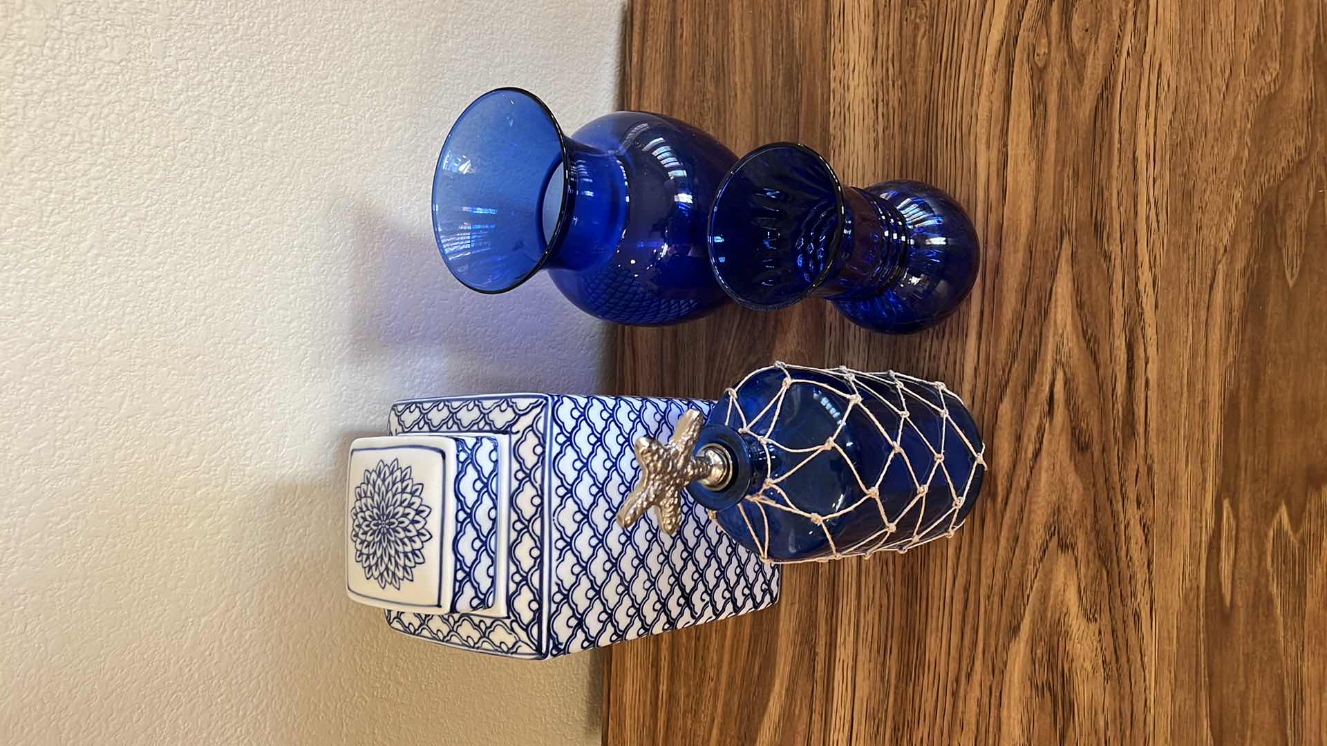 Photo 1 of 4 BLUE GLASS VASES AND JARS