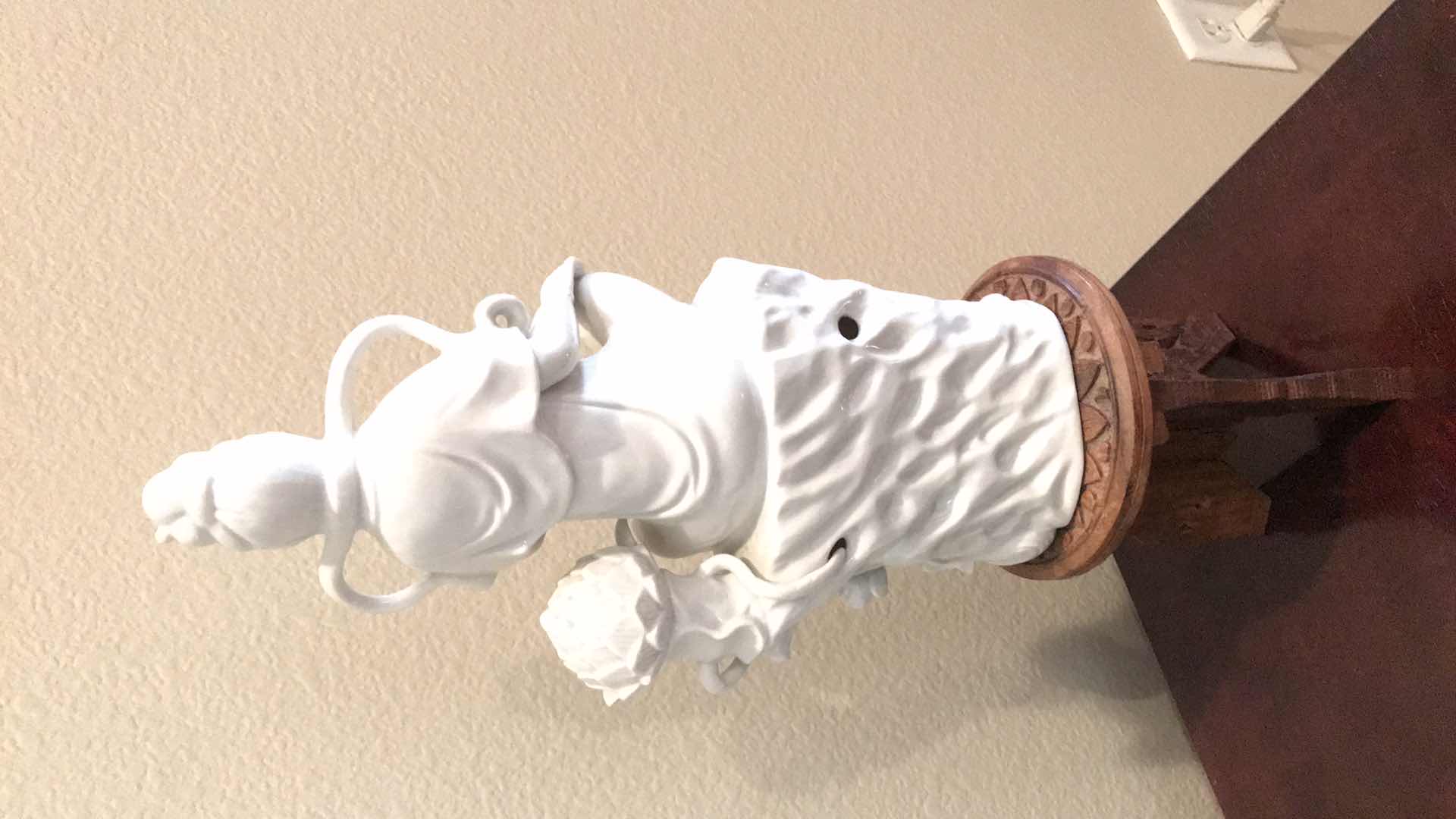 Photo 1 of PORCELAIN GODDESS STATUE ON STAND