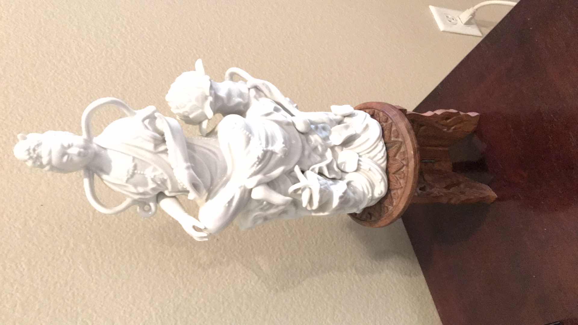 Photo 1 of PORCELAIN GODDESS STATUE ON STAND