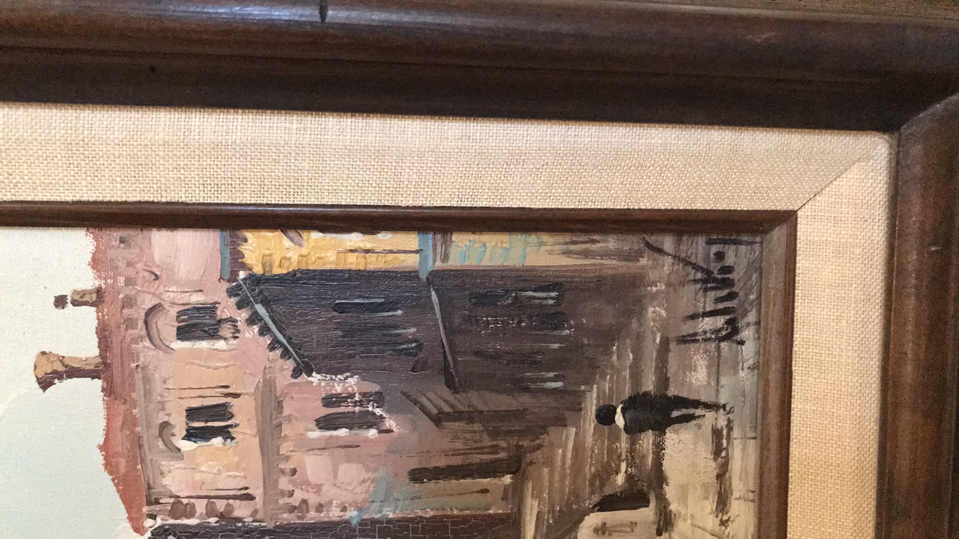 Photo 1 of FRAMED OIL ON CANVAS VILLAGE AVENUE 15” X 16”