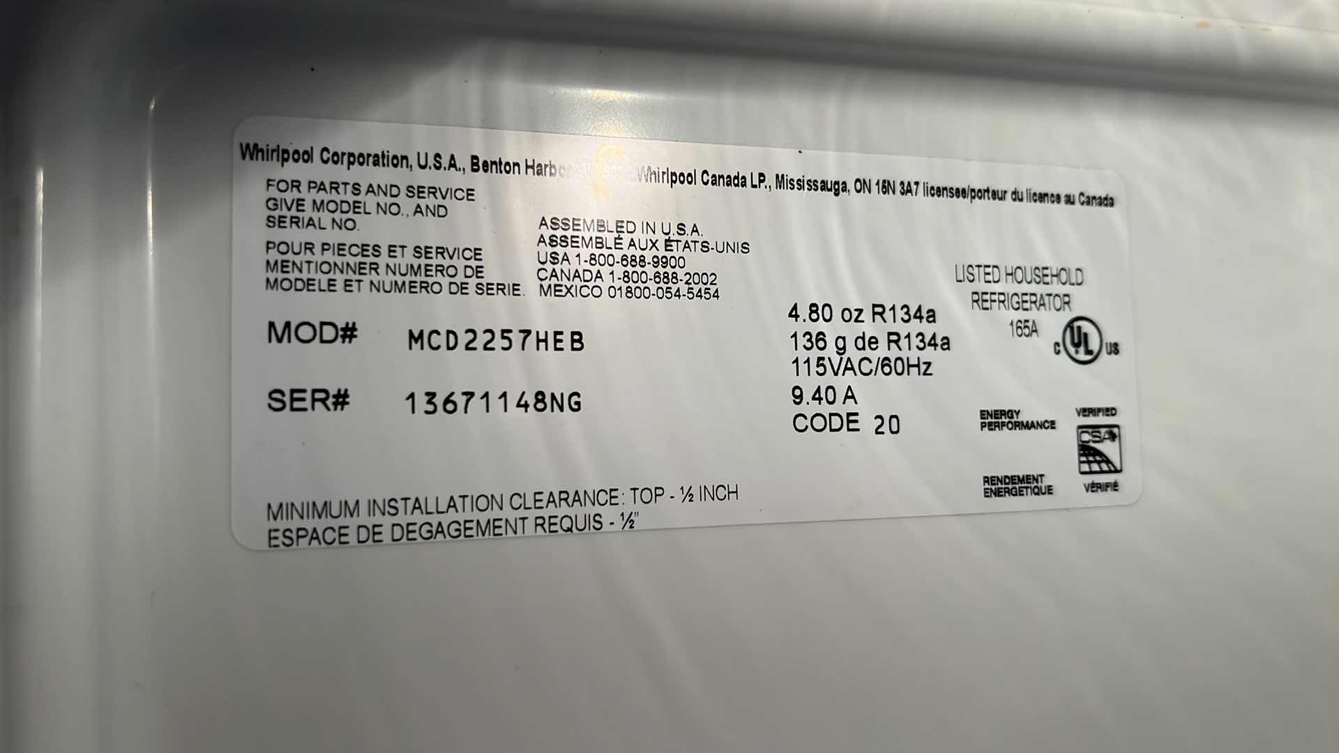 Photo 1 of BLACK MAYTAG SIDE BY SIDE REFRIGERATOR (CONTENTS NOT INCLUDED)