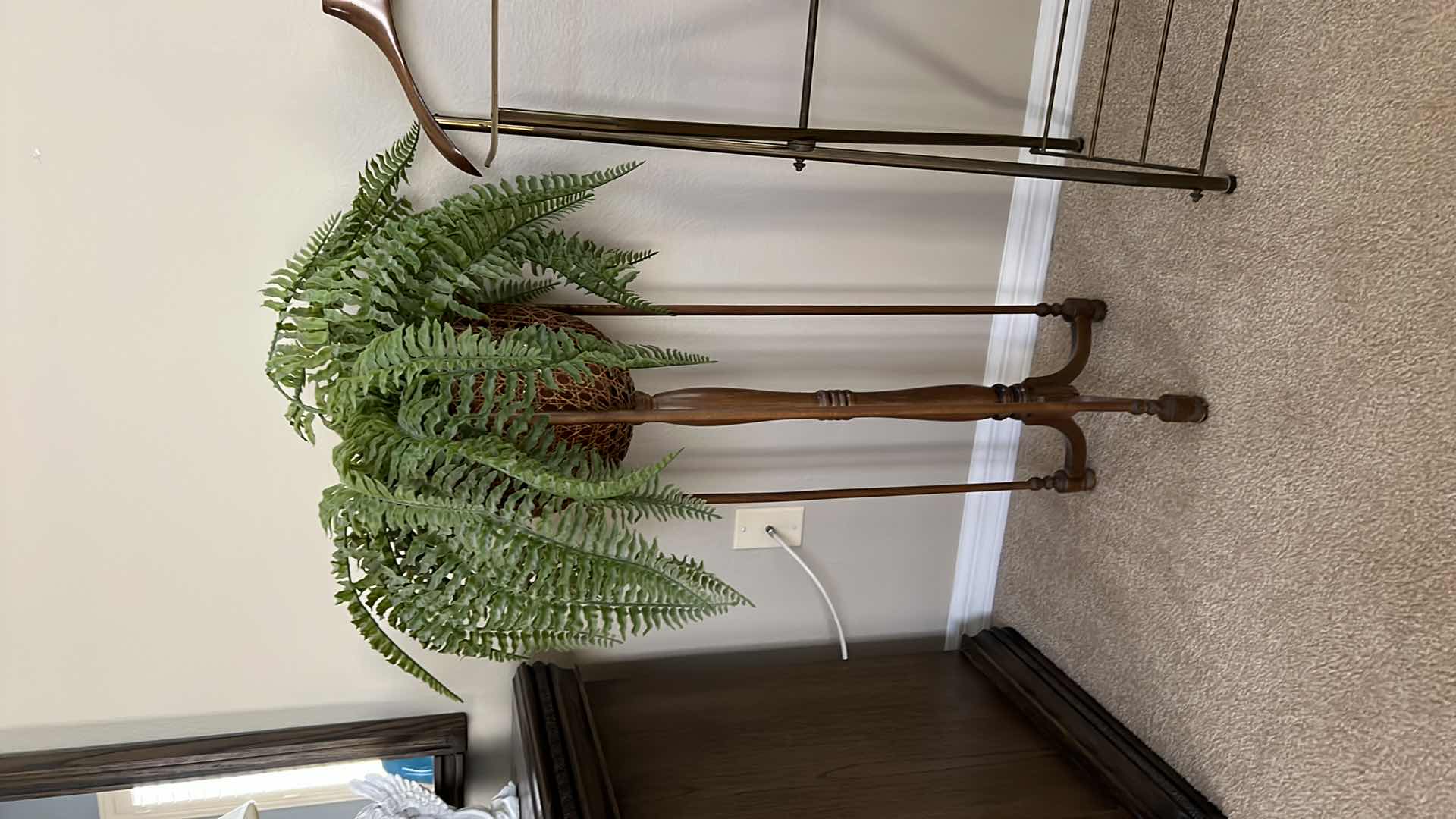 Photo 1 of WOOD PLANT STAND, WOOD SUIT RACK