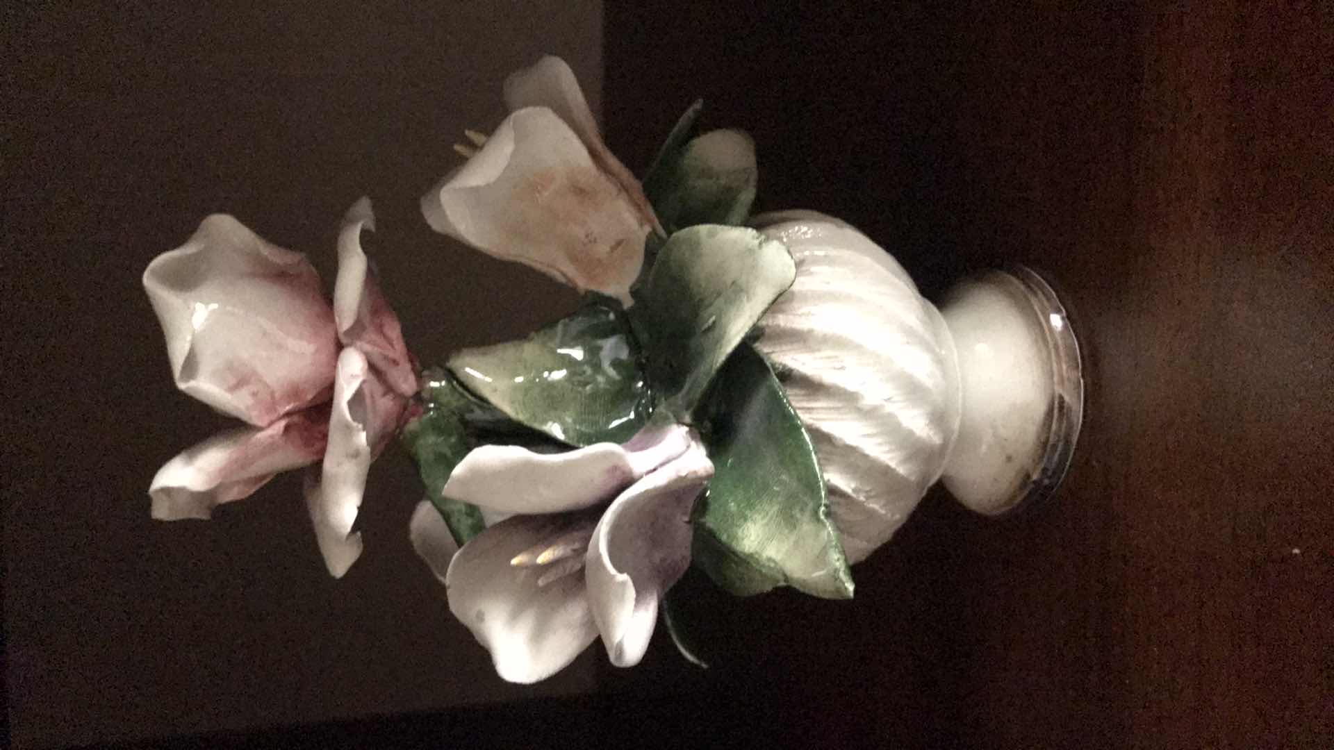 Photo 1 of CAPODIMONTE PORCELAIN FLOWERS H 7”