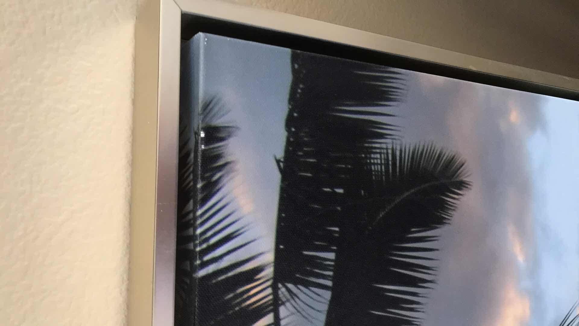 Photo 1 of SILHOUETTE OF PALMS CRAMED 30” X 40”