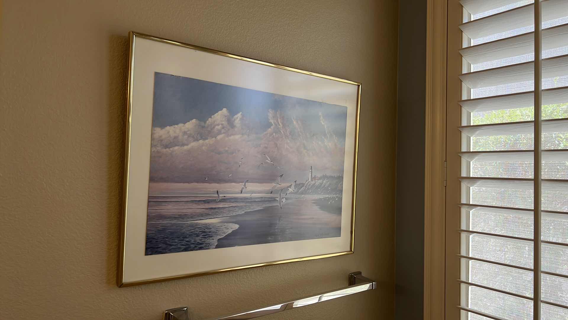 Photo 1 of FRAMED SEAGULLS BY THE SEA ARTWORK ARTIST SIGNED 28” x 21”