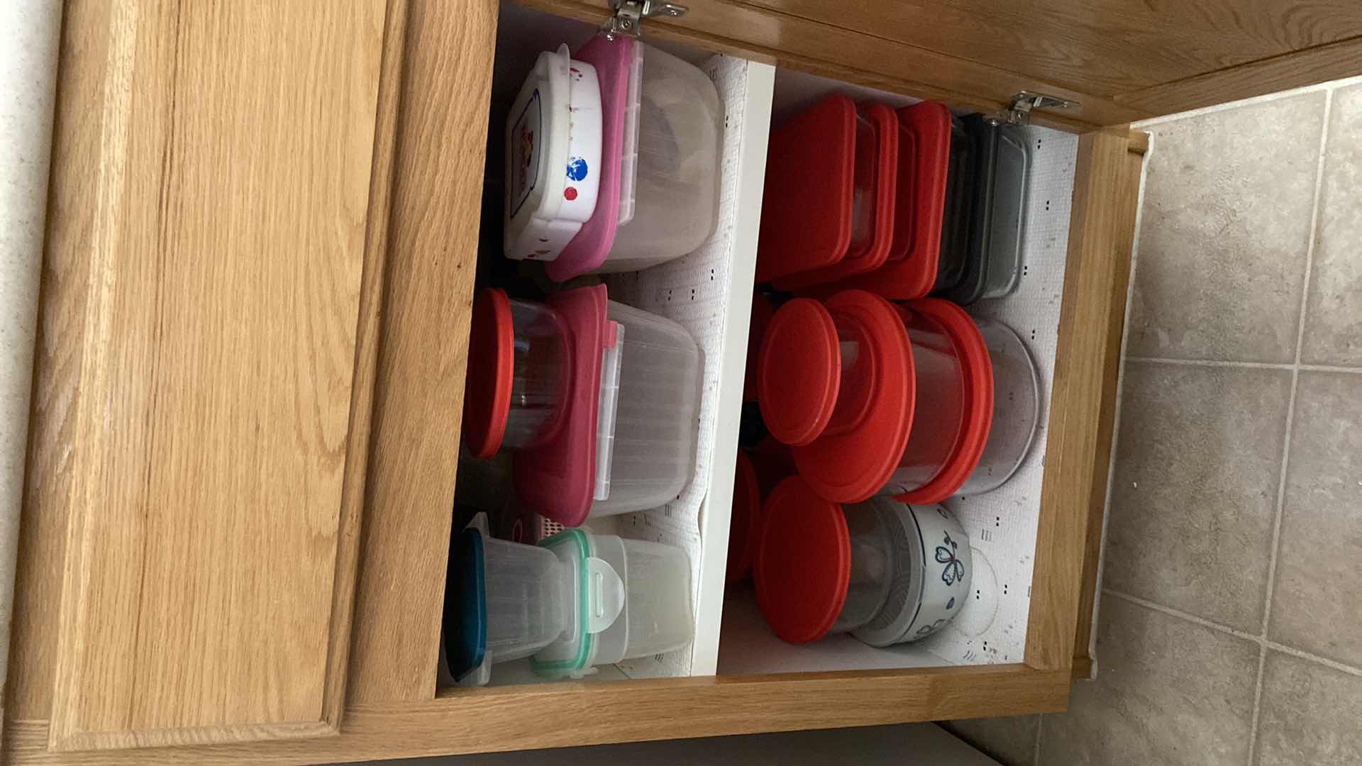 Photo 1 of CONTENTS OF KITCHEN CABINET STORAGE CONTAINERS