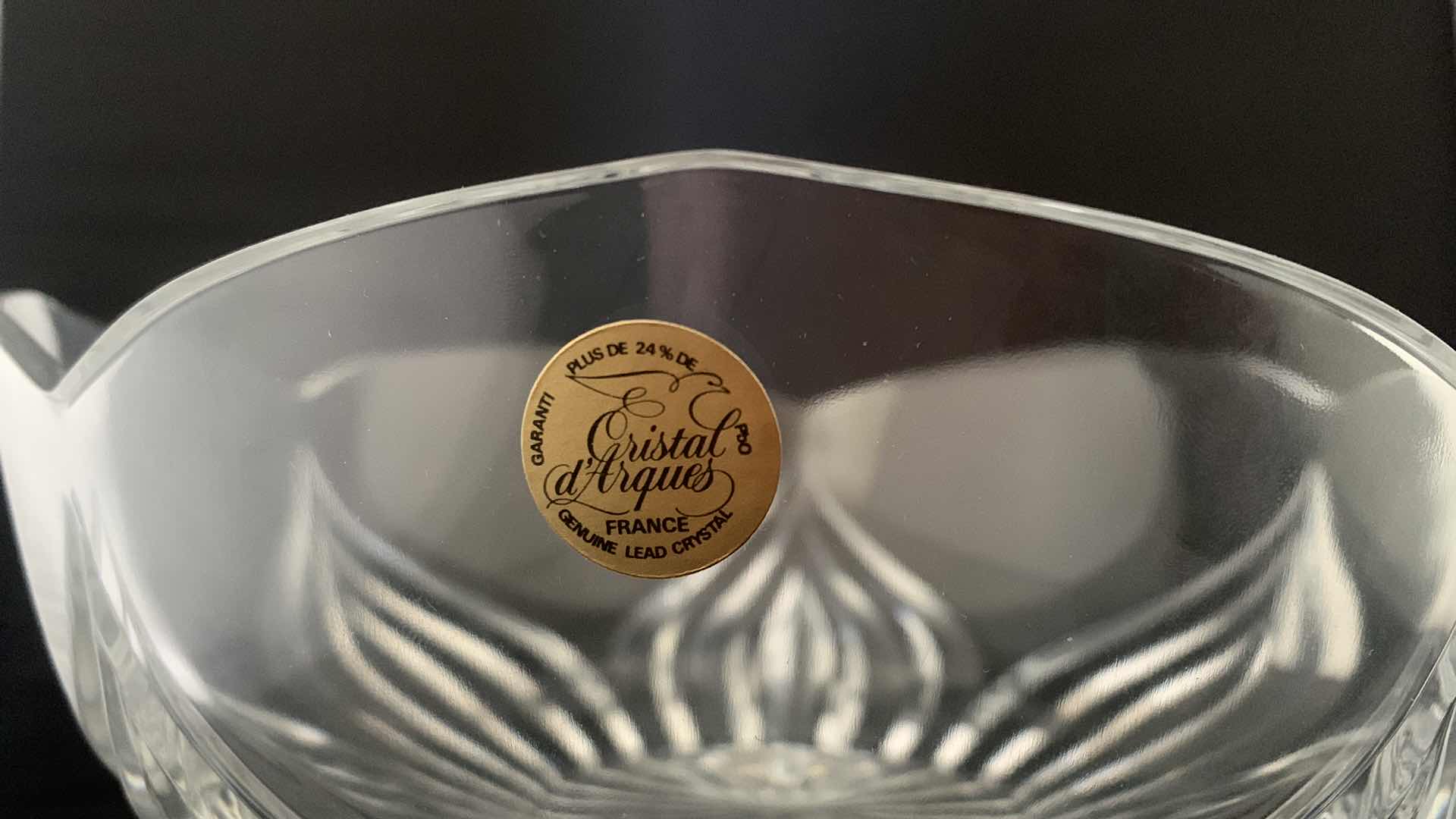 Photo 1 of NIB CRISTAL D’ ARQUES HAND CUT 9.5” SCALLOPED BOWL.