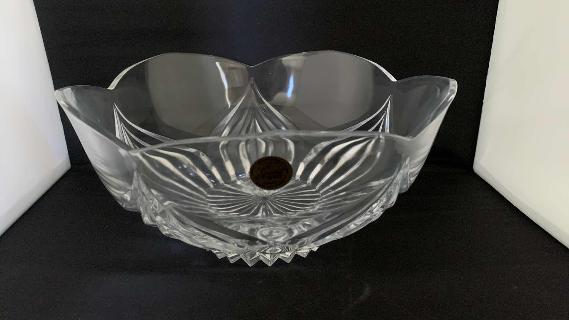 Photo 1 of NIB CRISTAL D’ ARQUES HAND CUT 9.5” SCALLOPED BOWL.
