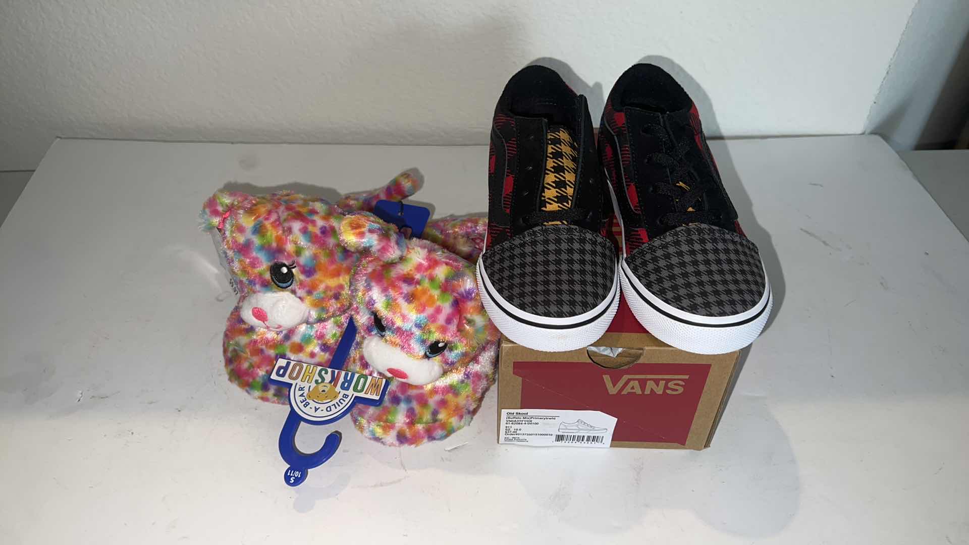 Photo 1 of NEW KIDS BUILD A BEAR SLIPPERS (SIZE S),NEW KIDS VANS SIZE 10