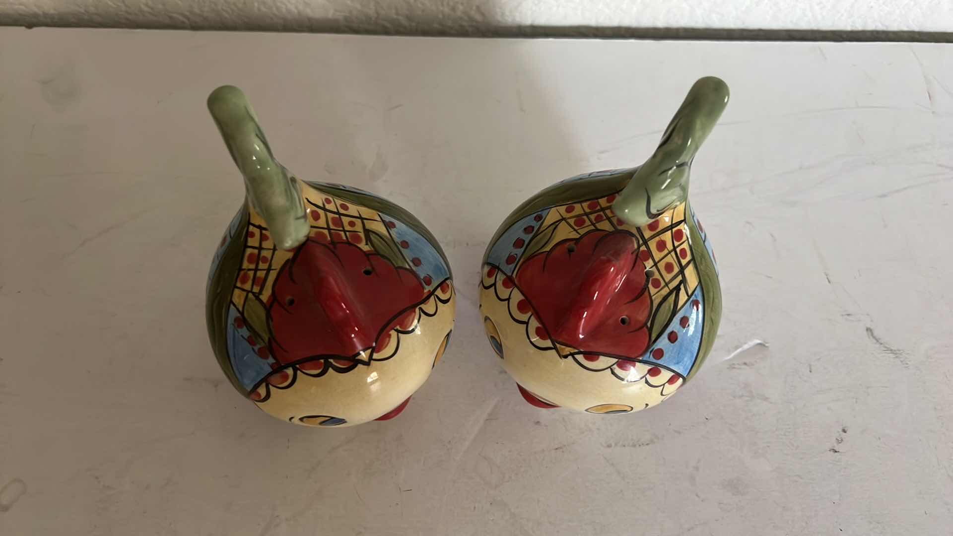 Photo 1 of 2-CERAMIC COLORFUL FISH SALT/PEPPER SHAKERS