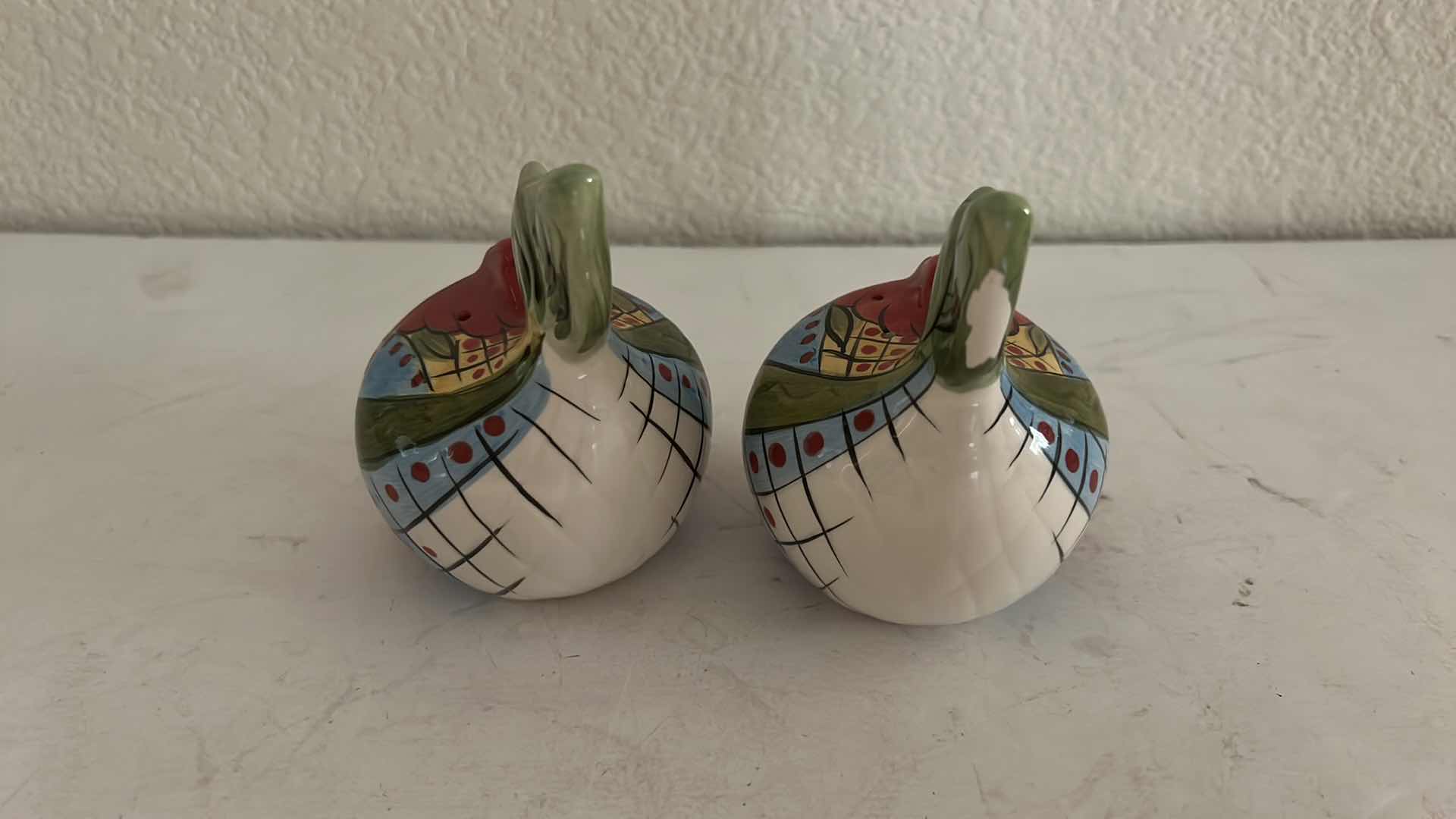 Photo 1 of 2-CERAMIC COLORFUL FISH SALT/PEPPER SHAKERS