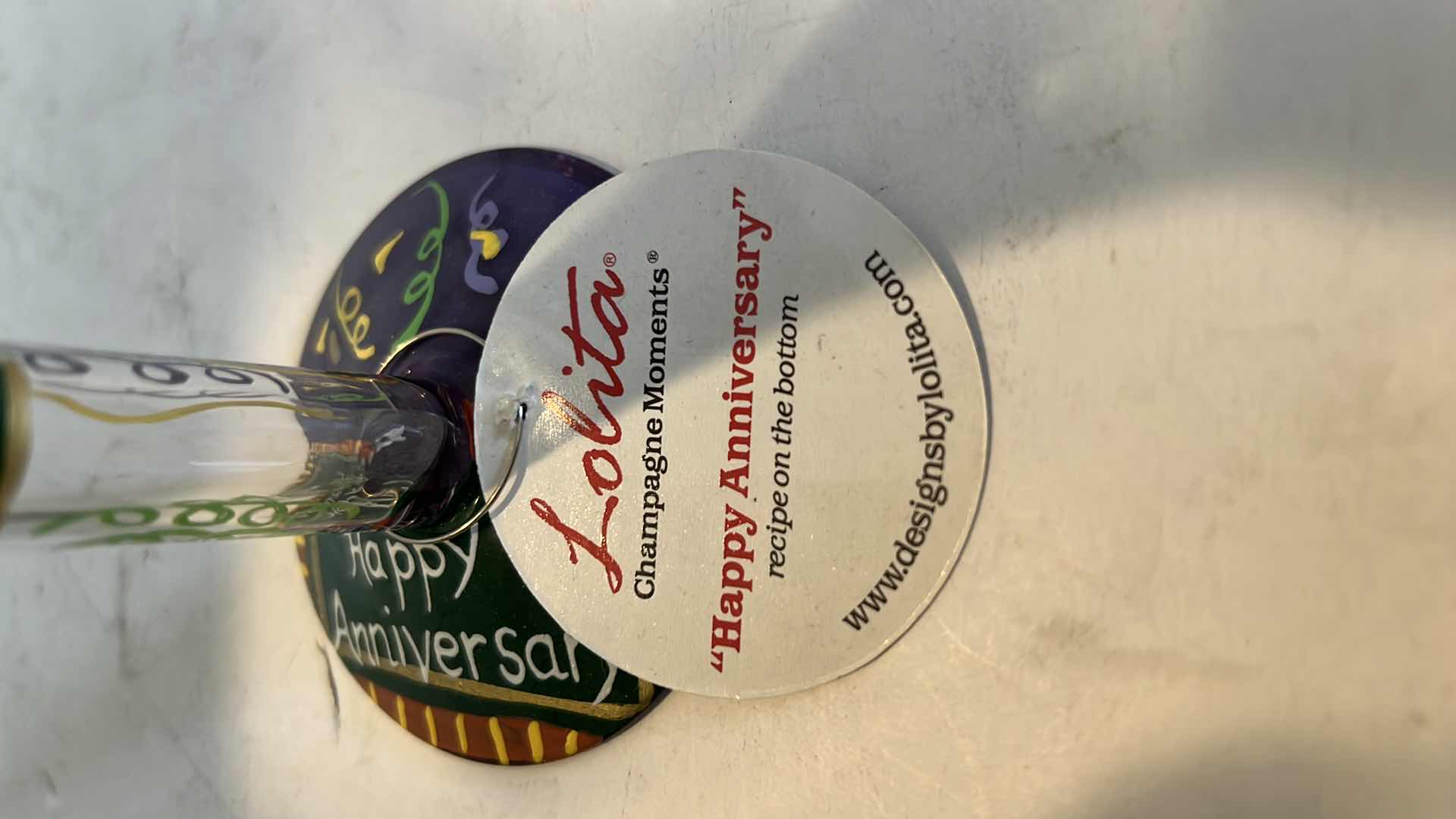 Photo 1 of 2-COLLECTIBLE LOLITA “HAPPY ANNIVERSARY” CHAMPAGNE GLASSES