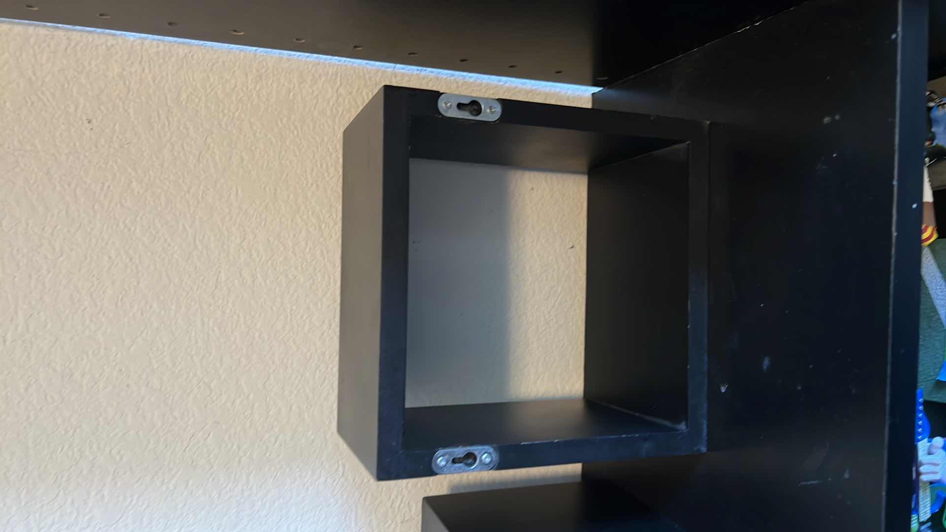 Photo 1 of 2 BLACK WOOD WALL BOXES 4”x 4”  H5”, 7” x 4” x H7”