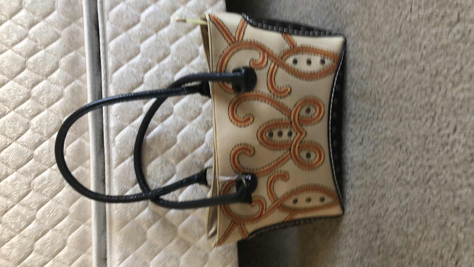 Photo 1 of NEW HANDBAG, CANVAS, EMBROIDERY,FAUX LEATHER