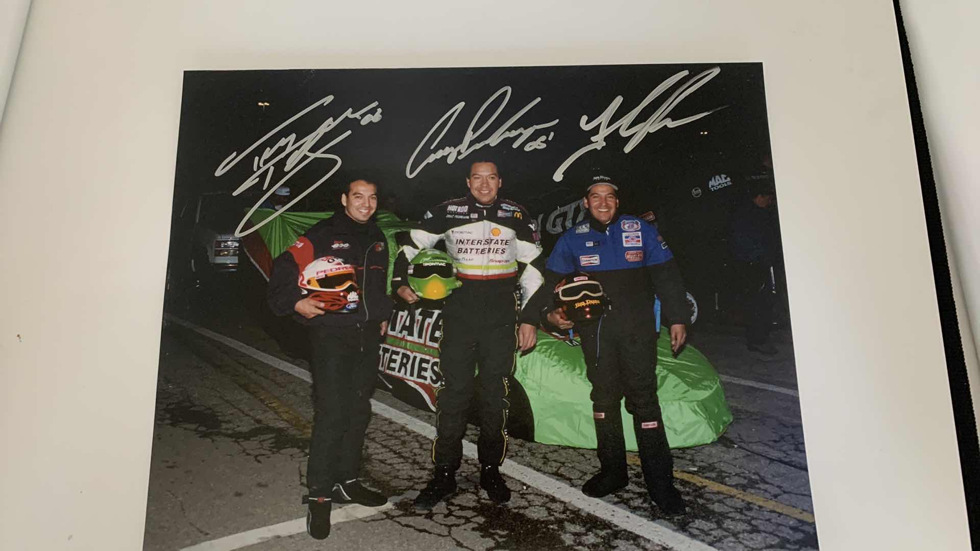 Photo 1 of AUTOGRAPHED 8” X 10” FRAMED DRAG RACING PHOTOGRAPH. PEDREGON BROS.