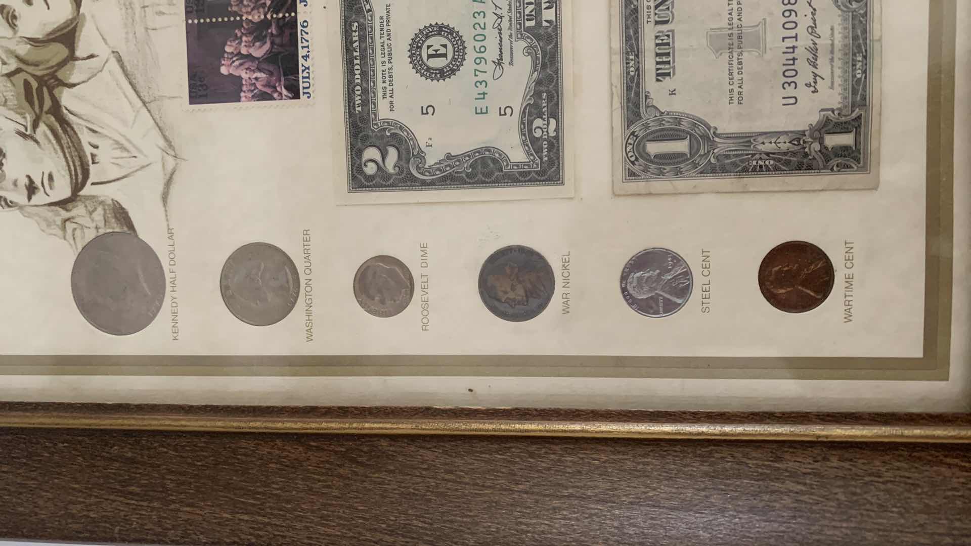 Photo 1 of FRAMED UNITED STATES COMMEMORATIVE PRESIDENTIAL CURRENCY COLLECTION.