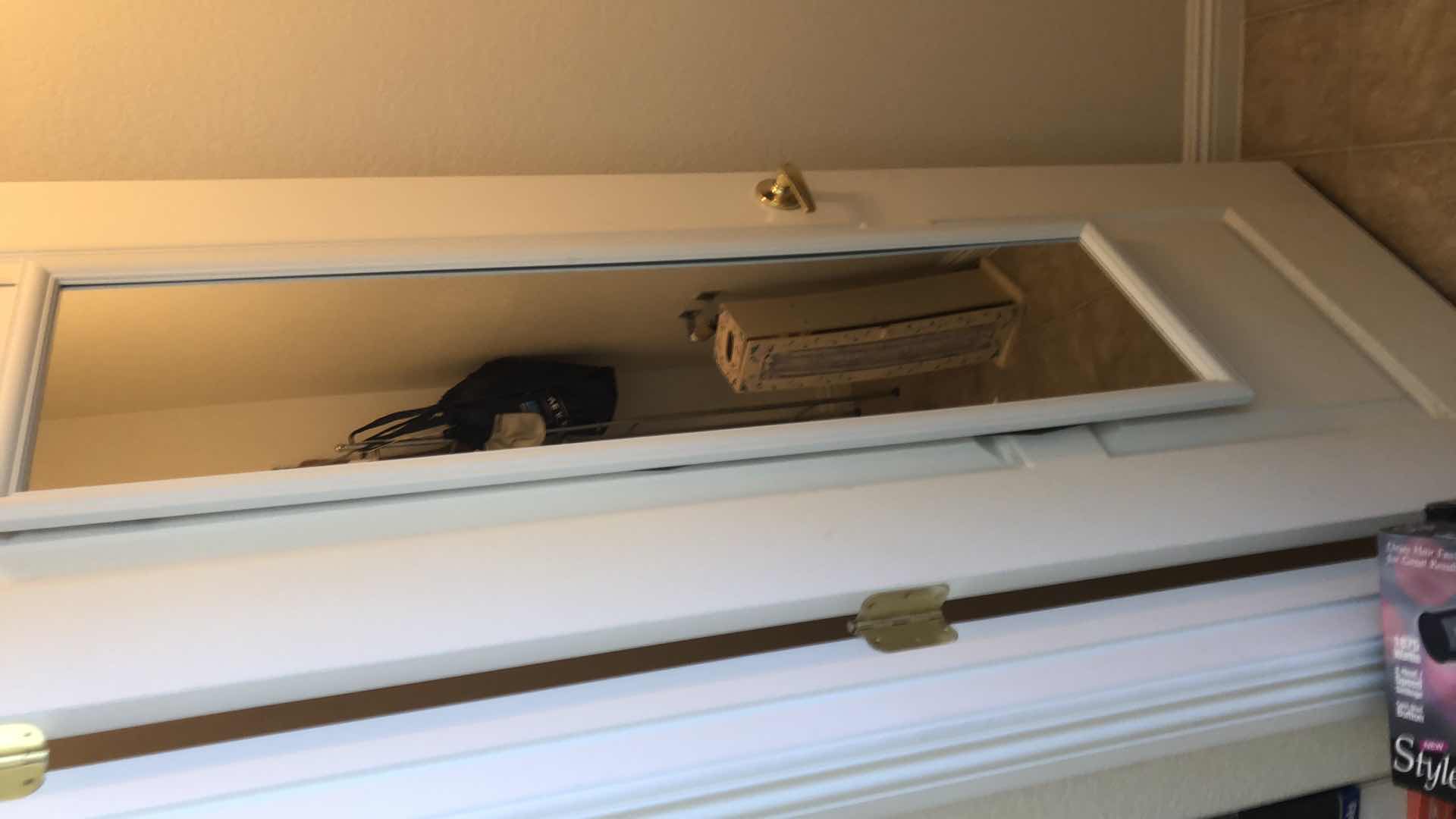 Photo 6 of CONTENTS OF BATHROOM,(EXCLUDING FIXTURES) 
METAL OVER THE TOILET SHELF W/CONTENTS, CLEANING SUPPLIES AND MORE