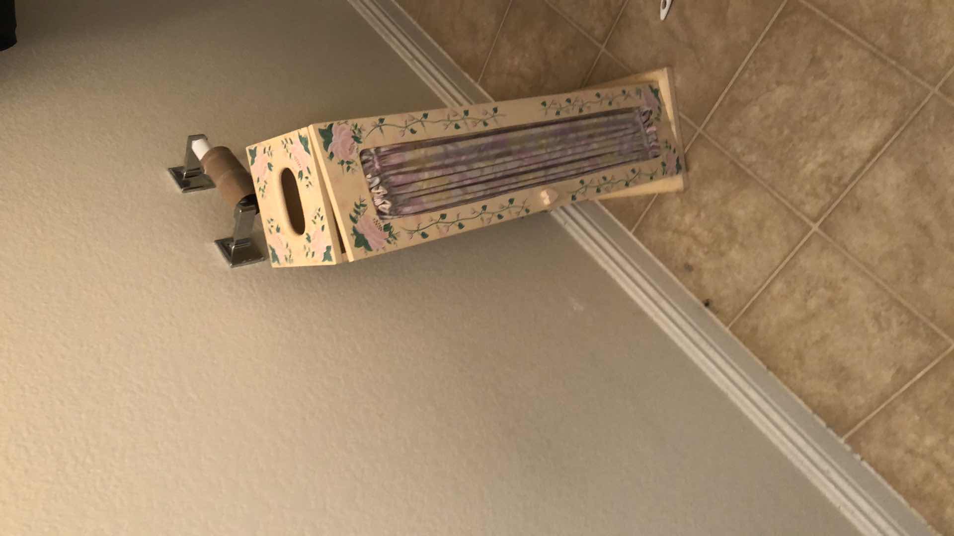 Photo 4 of CONTENTS OF BATHROOM,(EXCLUDING FIXTURES) 
METAL OVER THE TOILET SHELF W/CONTENTS, CLEANING SUPPLIES AND MORE