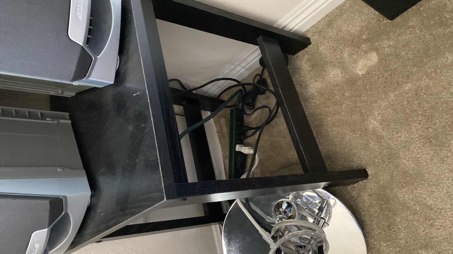 Photo 1 of BLACK WOOD TABLE 15.5x15.5x19.5H